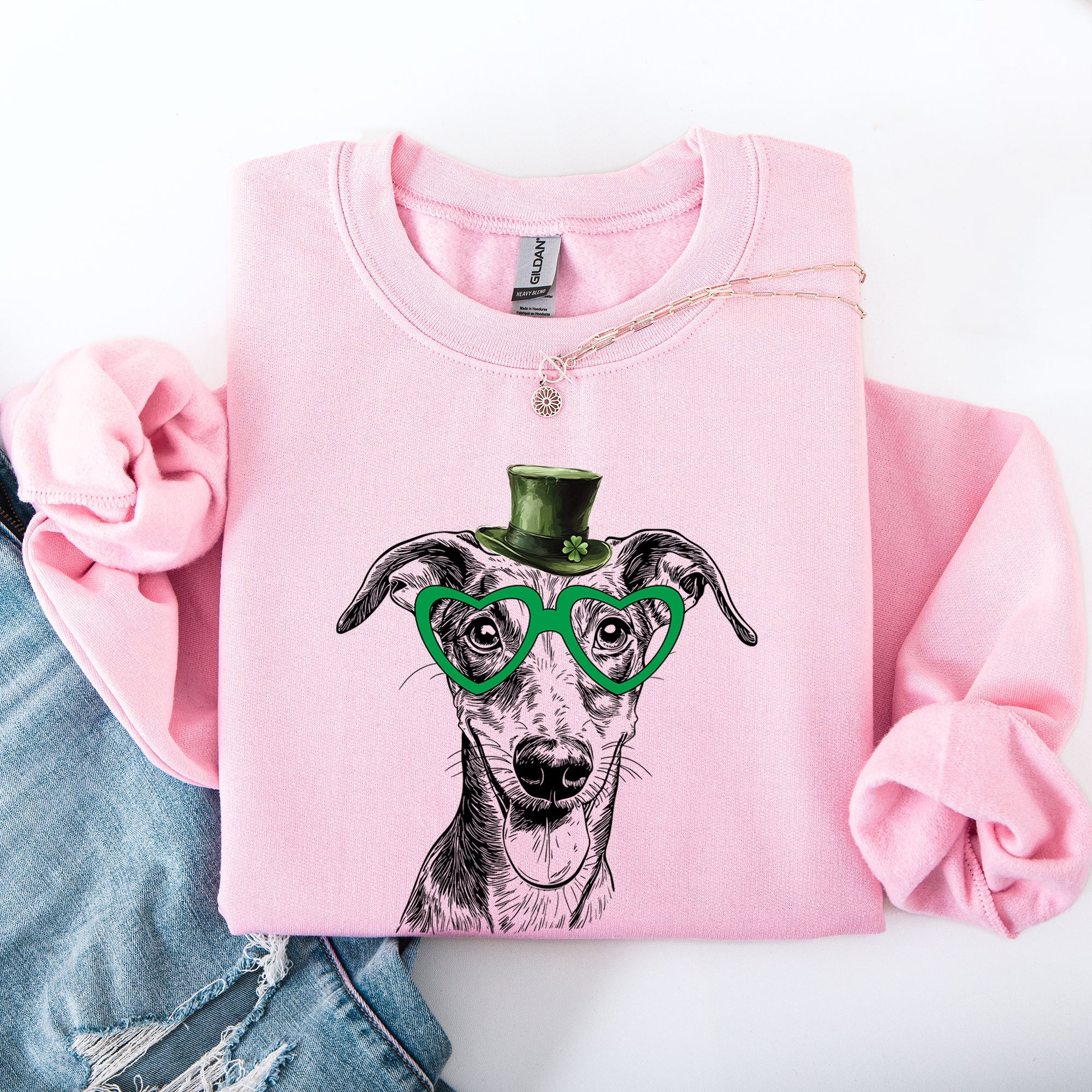 Greyhound Adorable Dog St Patrick's Day Lucky Irish Heritage Spirit Edition Sweatshirt