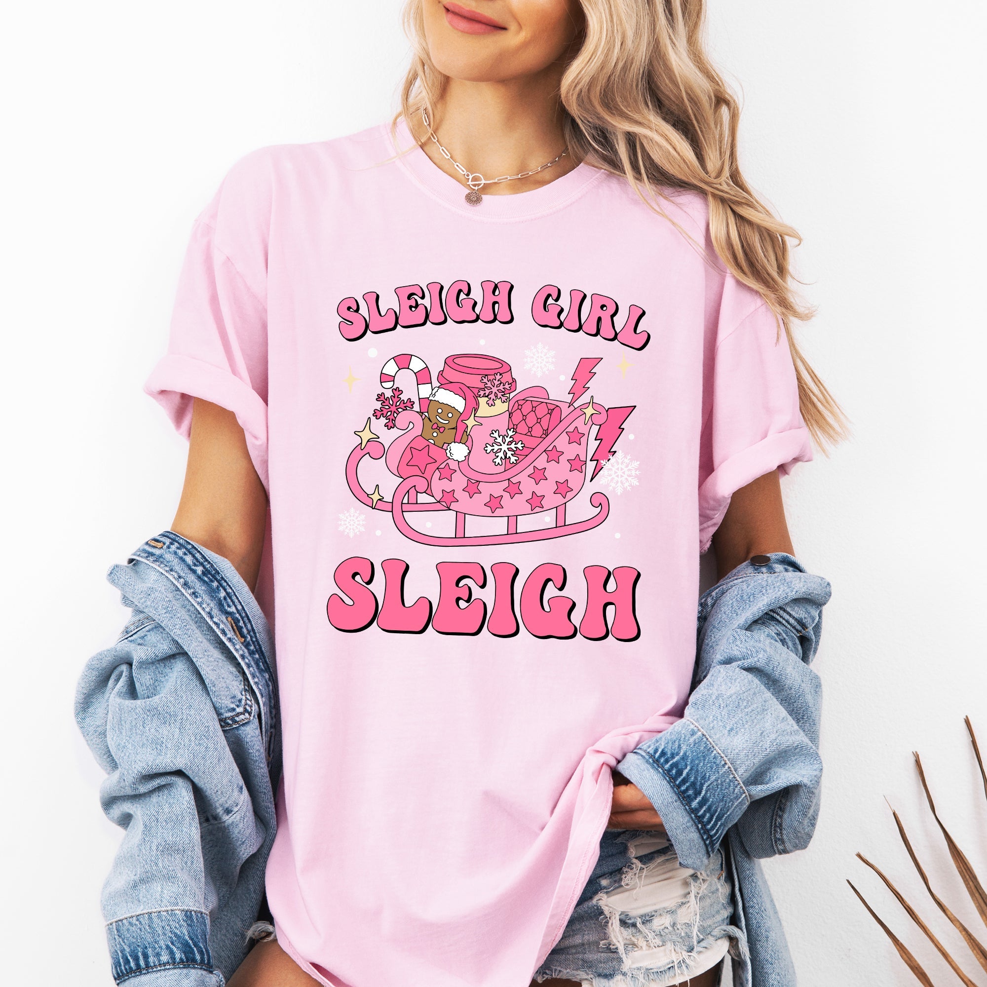 Groovy Sleigh Girl Sleigh Christmas Coffee Winter Snow Xmas Holiday Comfort Colors Tee