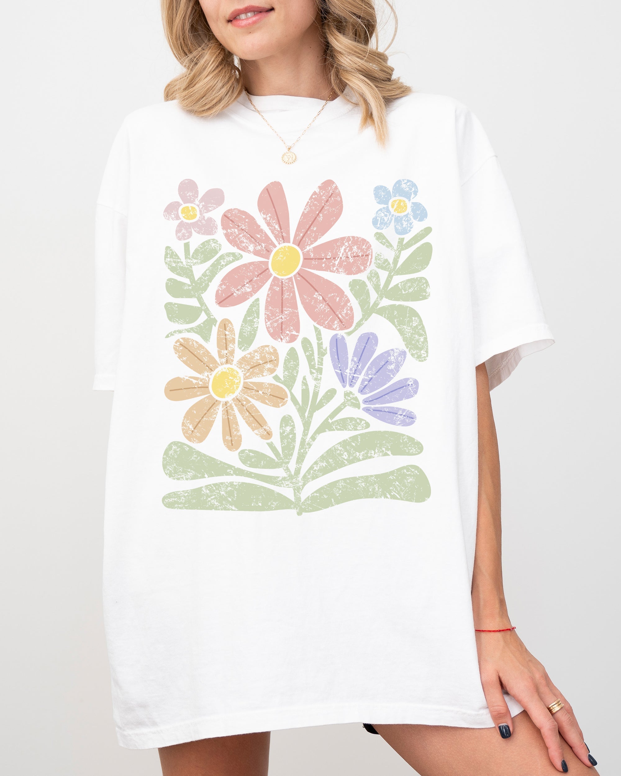 Groovy Gorgeous Abstract Flowers Boho Floral Design Summer Vibes Gardening Festival Nature Inspired Comfort Colors Tee