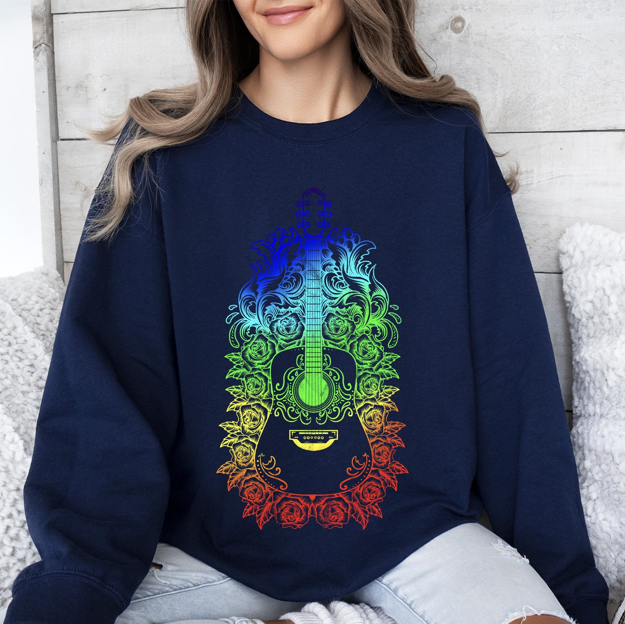 Guitar With Roses Sweatshirt