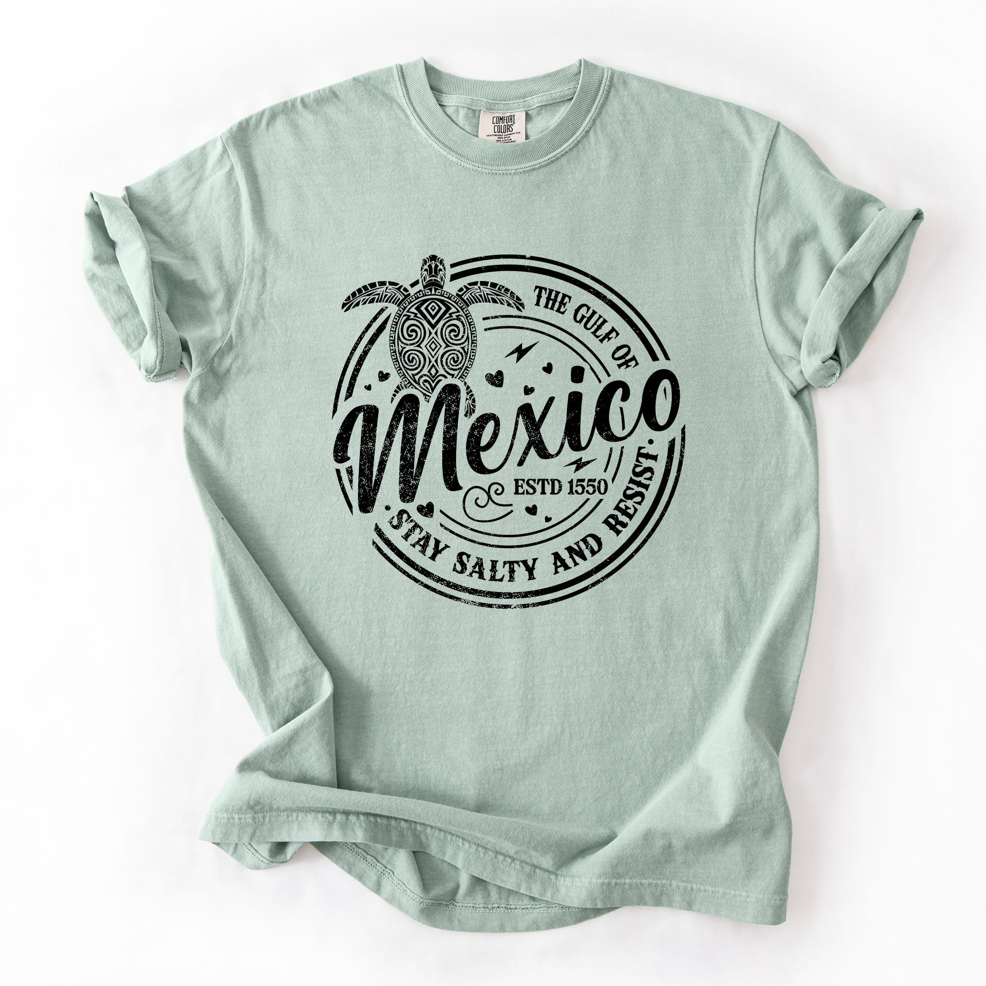 Gulf Of Mexico Stay Salty Turtle Retro Vintage Coastal Edition Comfort Colors Tee
