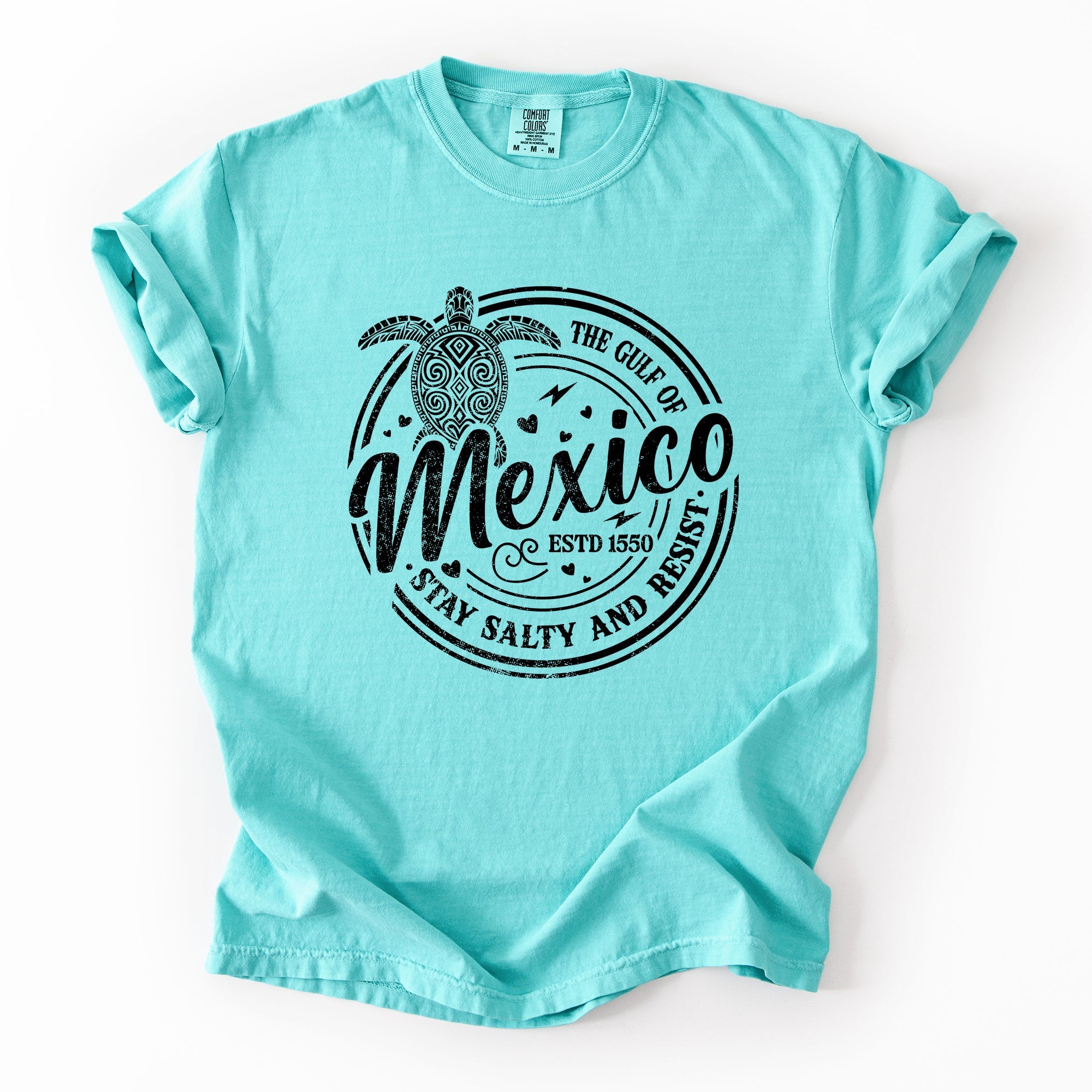 Gulf Of Mexico Stay Salty Turtle Retro Vintage Coastal Edition Comfort Colors Tee