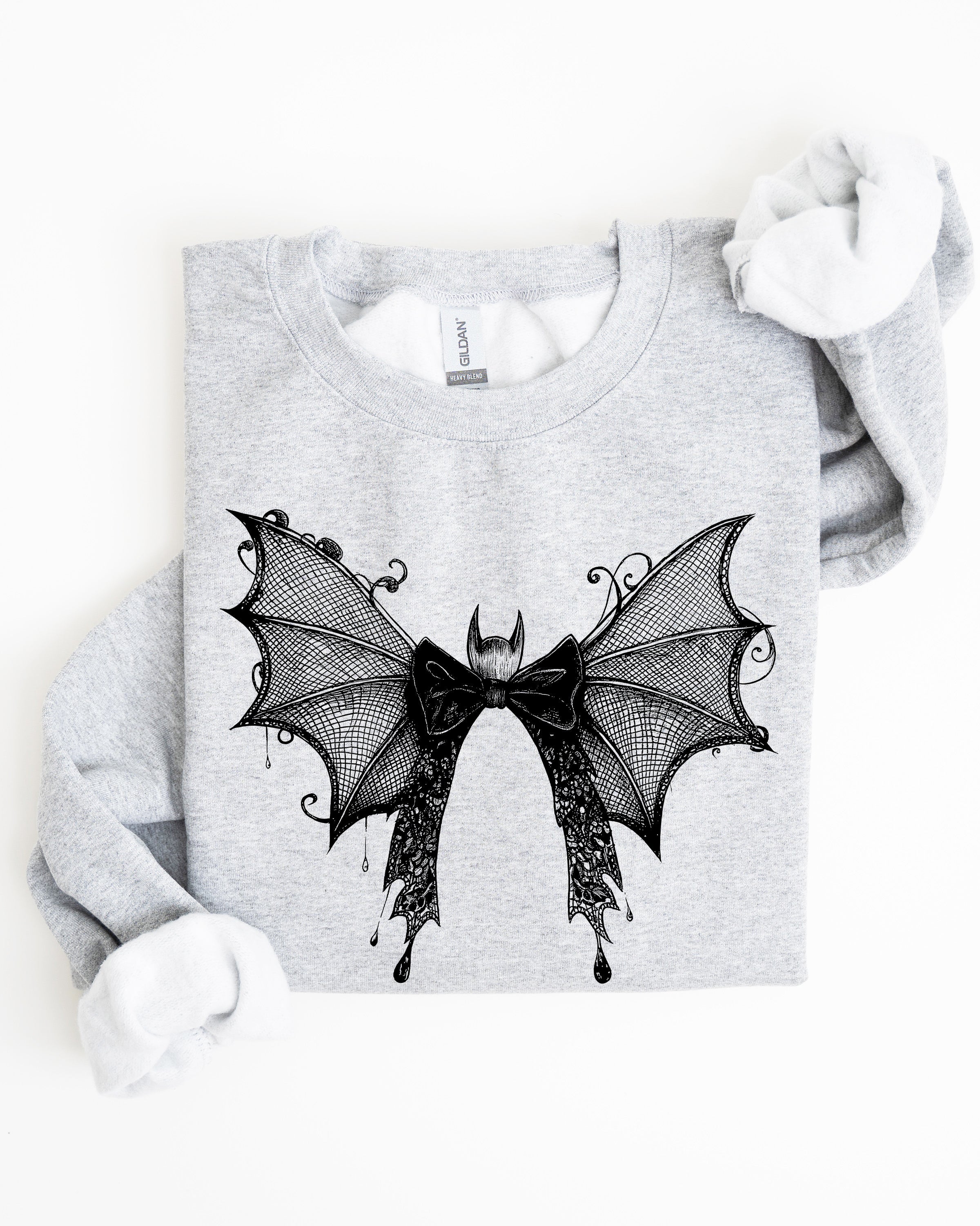 Halloween Bat Lace Gothic Spooky Witch Motif Fashion Statement For Midnight Lovers Sweatshirt