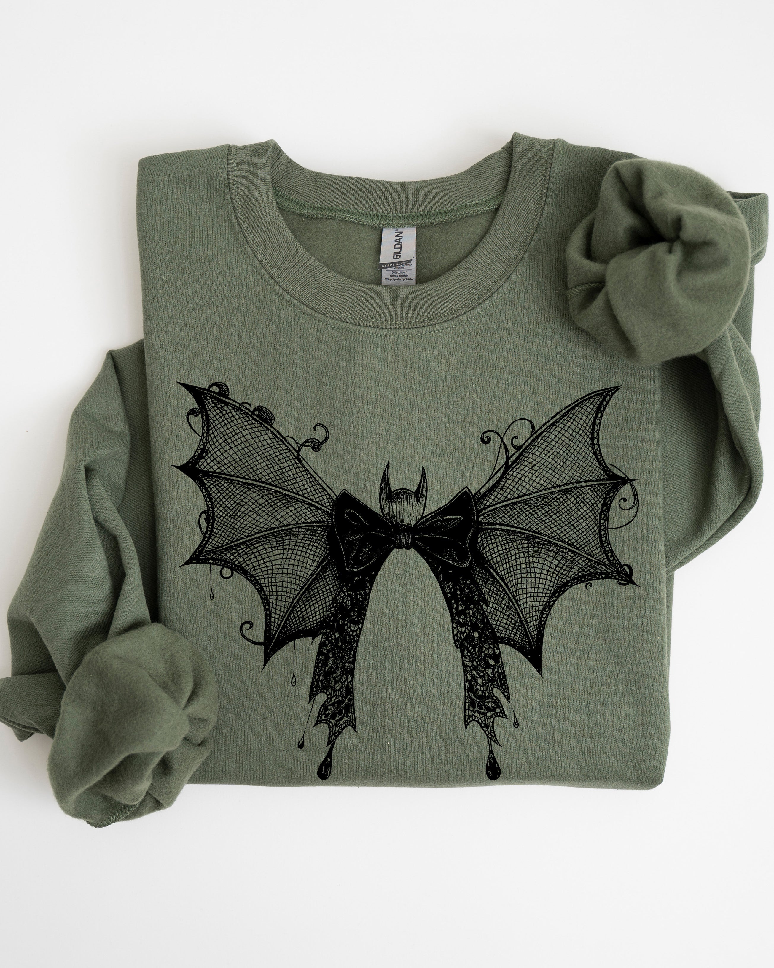 Halloween Bat Lace Gothic Spooky Witch Motif Fashion Statement For Midnight Lovers Sweatshirt