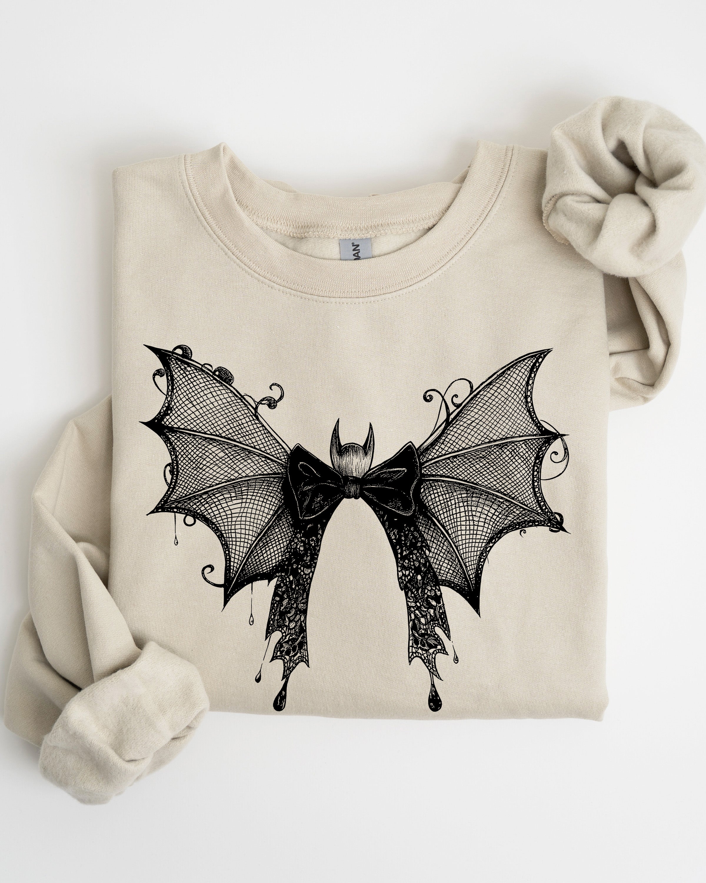 Halloween Bat Lace Gothic Spooky Witch Motif Fashion Statement For Midnight Lovers Sweatshirt