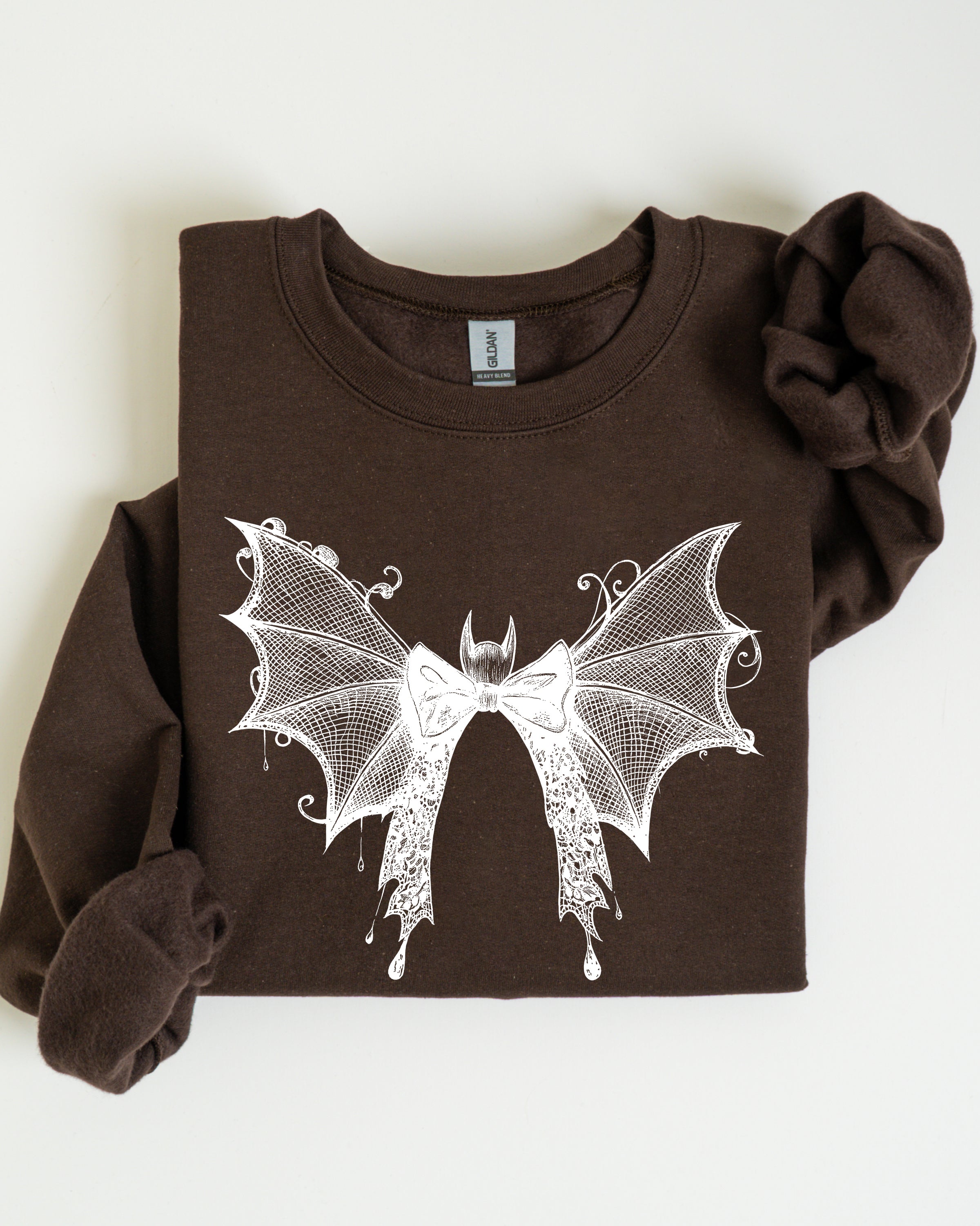 Halloween Bat Lace Gothic Spooky Witch Motif Fashion Statement For Midnight Lovers Sweatshirt