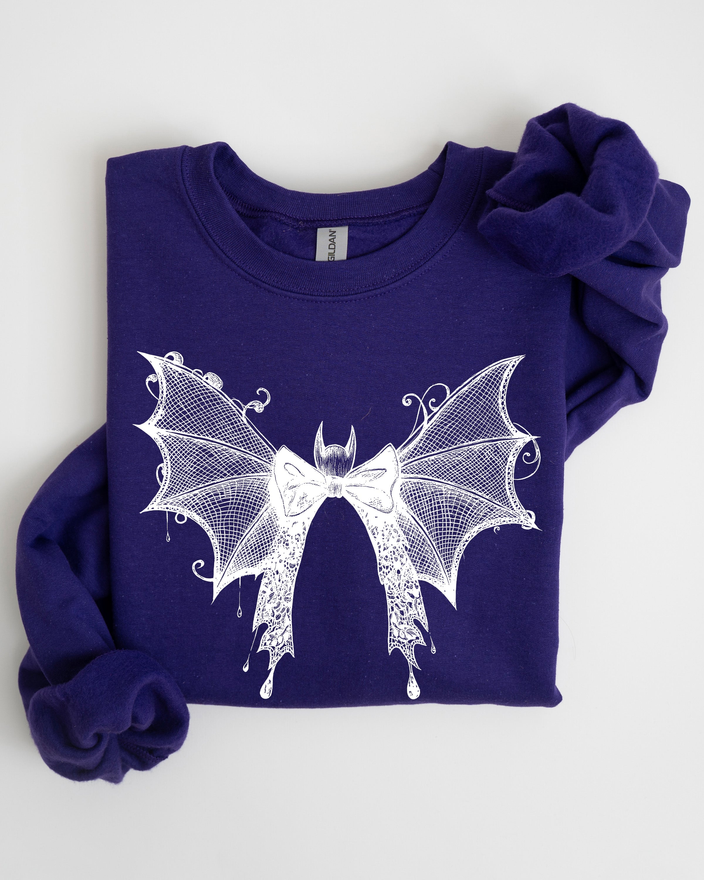 Halloween Bat Lace Gothic Spooky Witch Motif Fashion Statement For Midnight Lovers Sweatshirt
