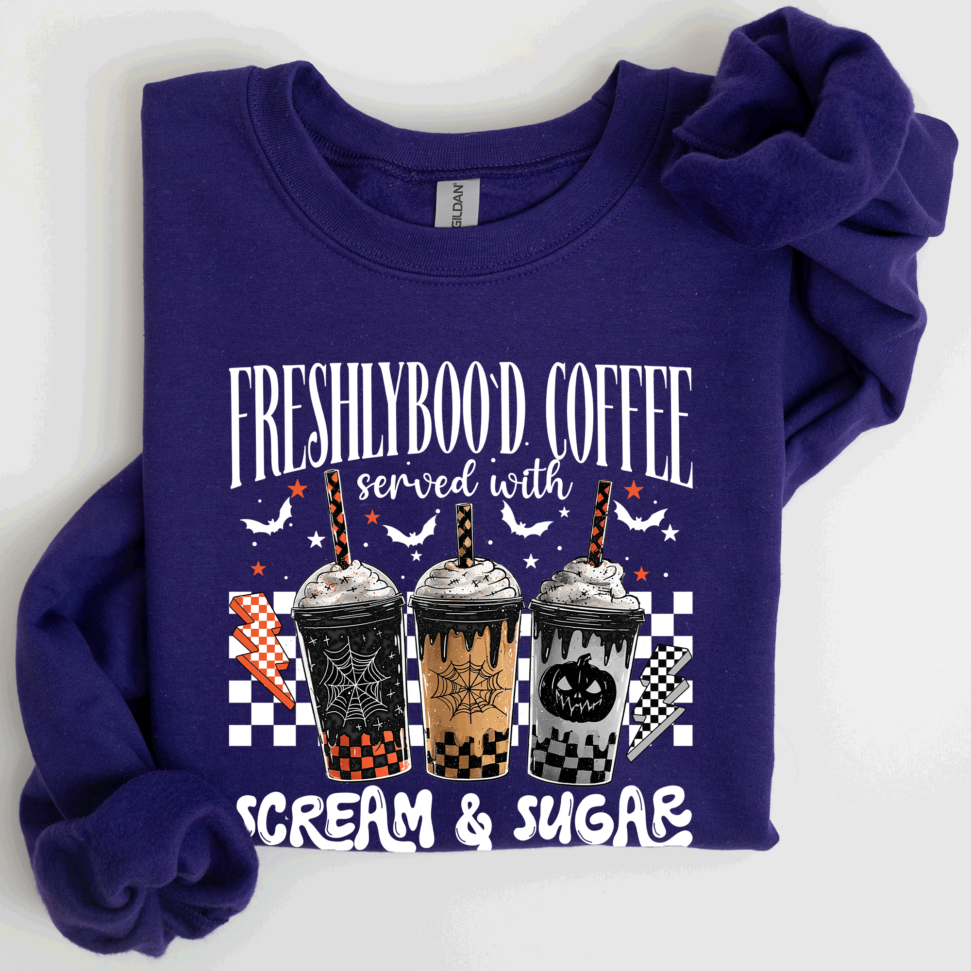 Halloween Coffee Freshly Boo'd Witch Spooky Nighttime Cozy Autumn Vibes Sweatshirt