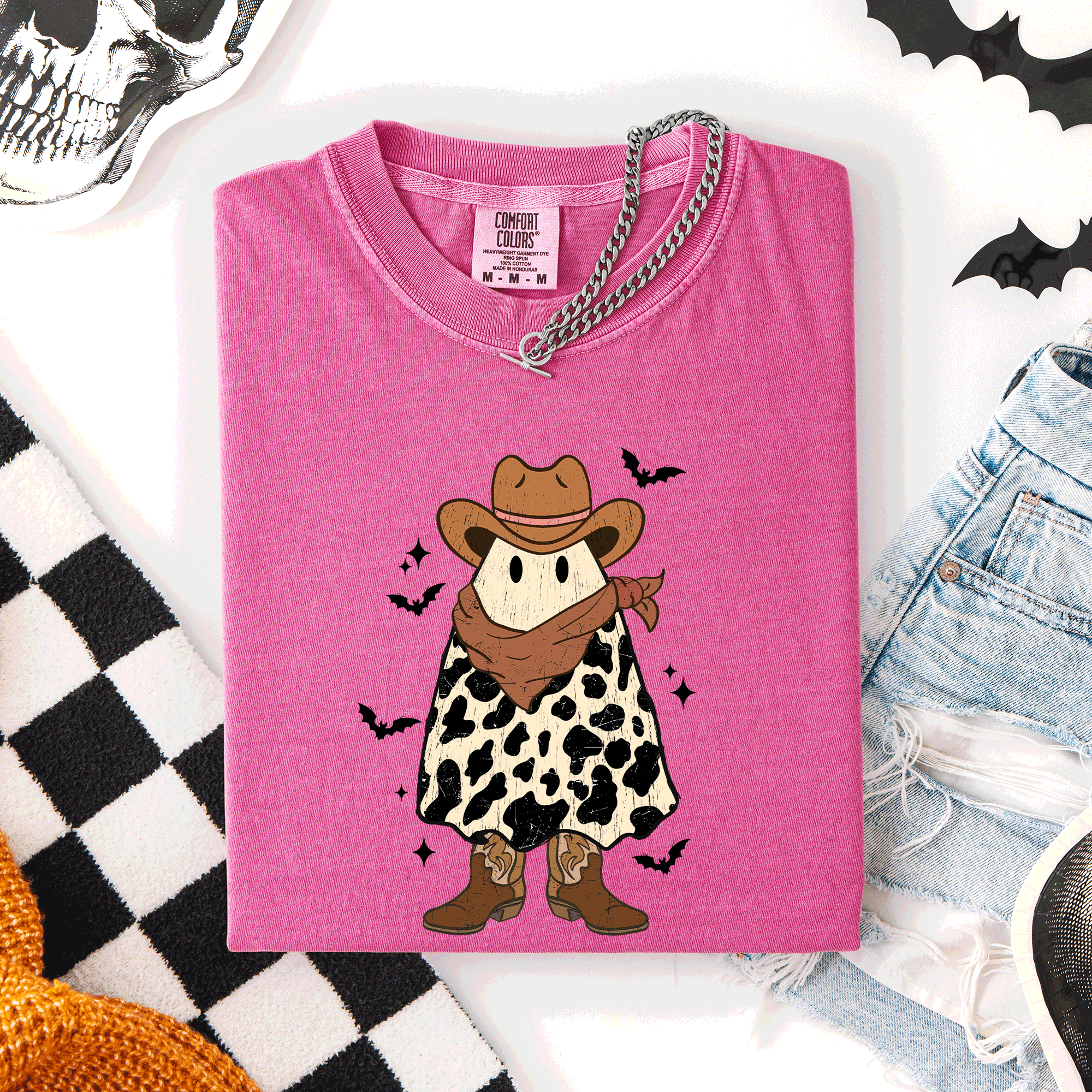 Halloween Ghost Cowboy Western Country Rodeo Night Edition Vintage Limited Edition Comfort Colors Tee