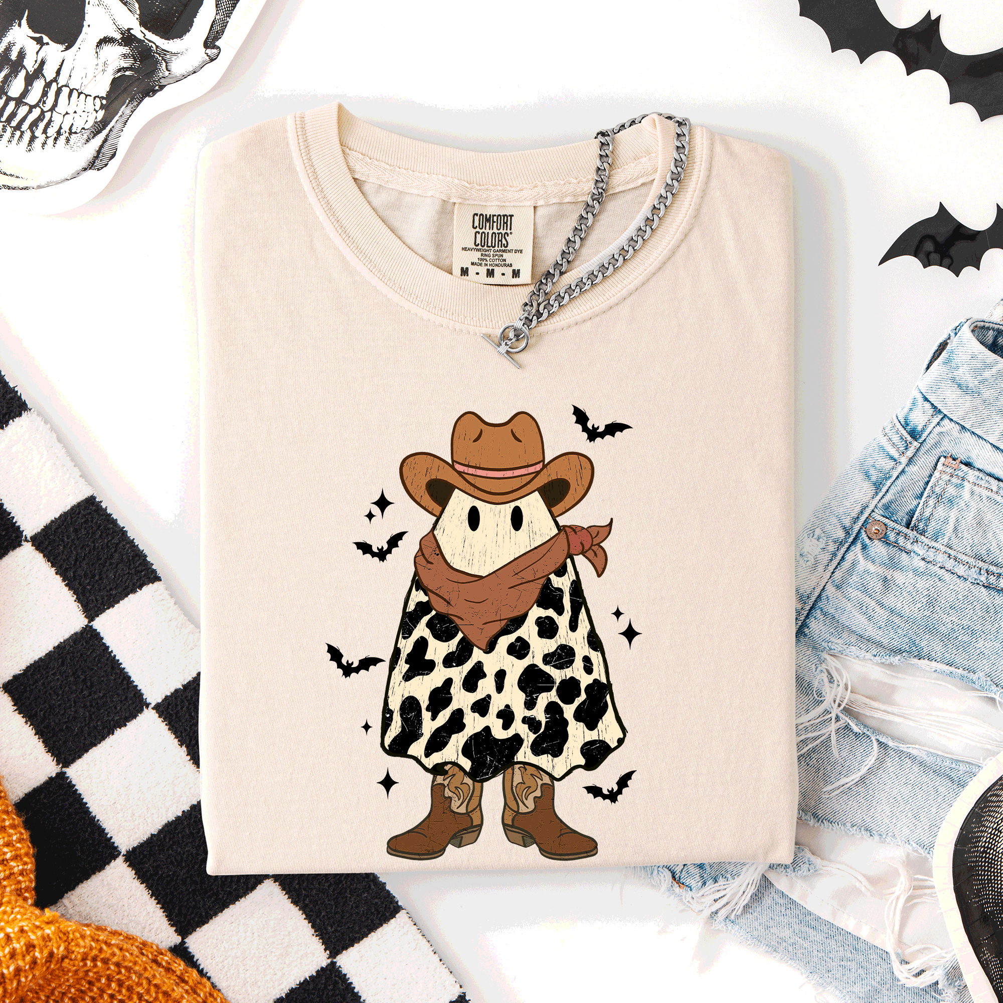 Halloween Ghost Cowboy Western Country Rodeo Night Edition Vintage Limited Edition Comfort Colors Tee