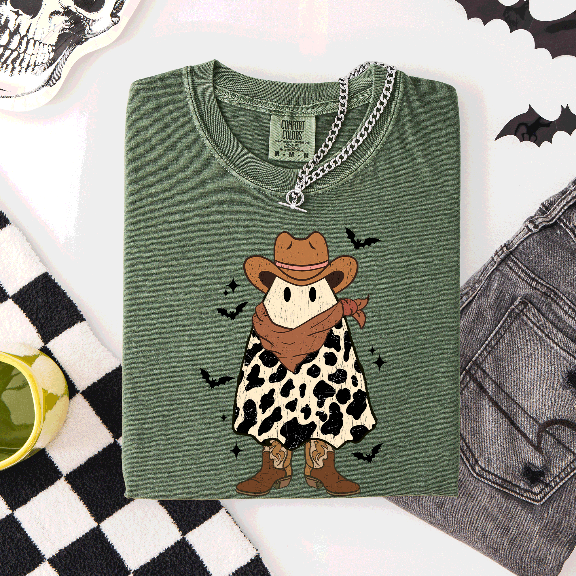 Halloween Ghost Cowboy Western Country Rodeo Night Edition Vintage Limited Edition Comfort Colors Tee