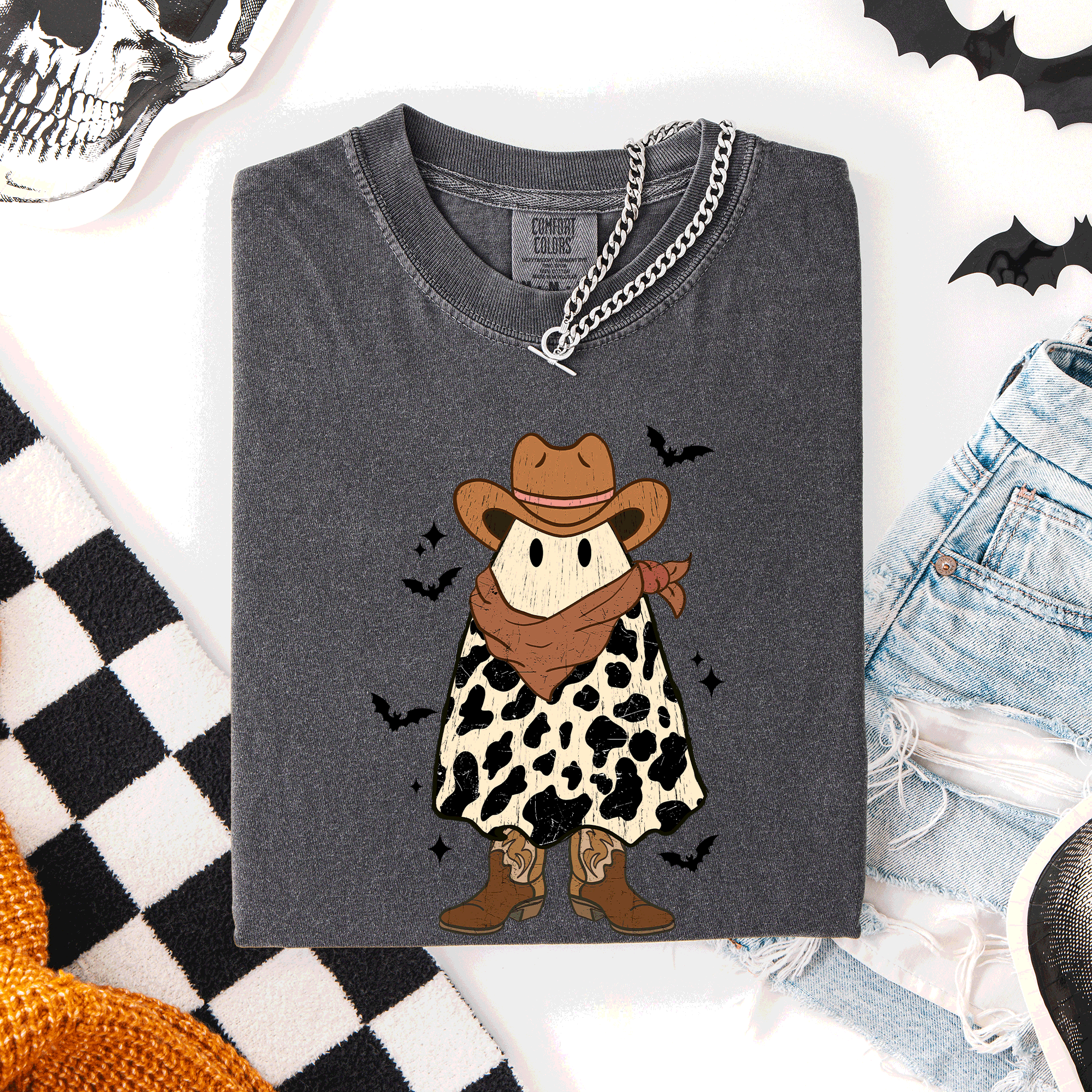 Halloween Ghost Cowboy Western Country Rodeo Night Edition Vintage Limited Edition Comfort Colors Tee