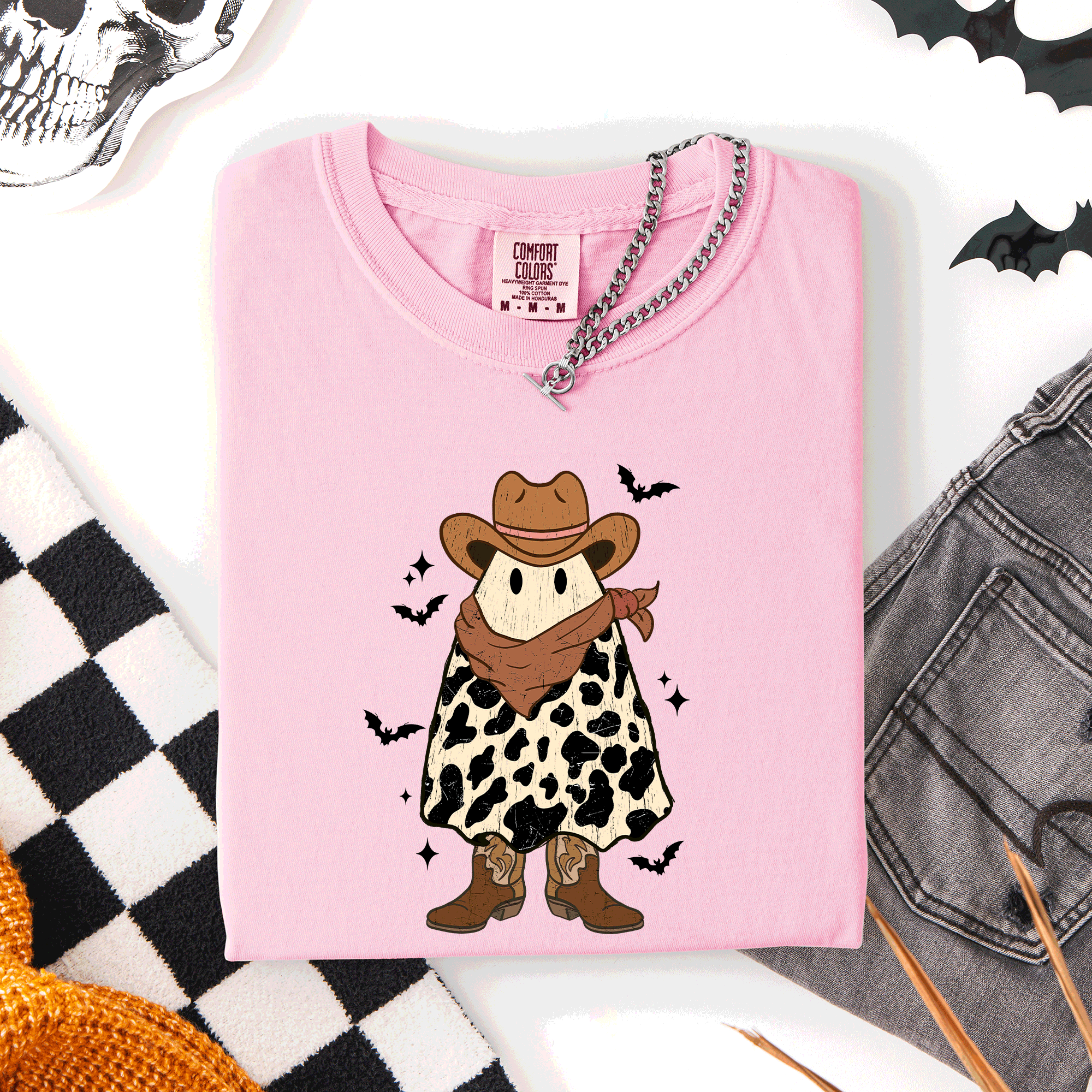Halloween Ghost Cowboy Western Country Rodeo Night Edition Vintage Limited Edition Comfort Colors Tee