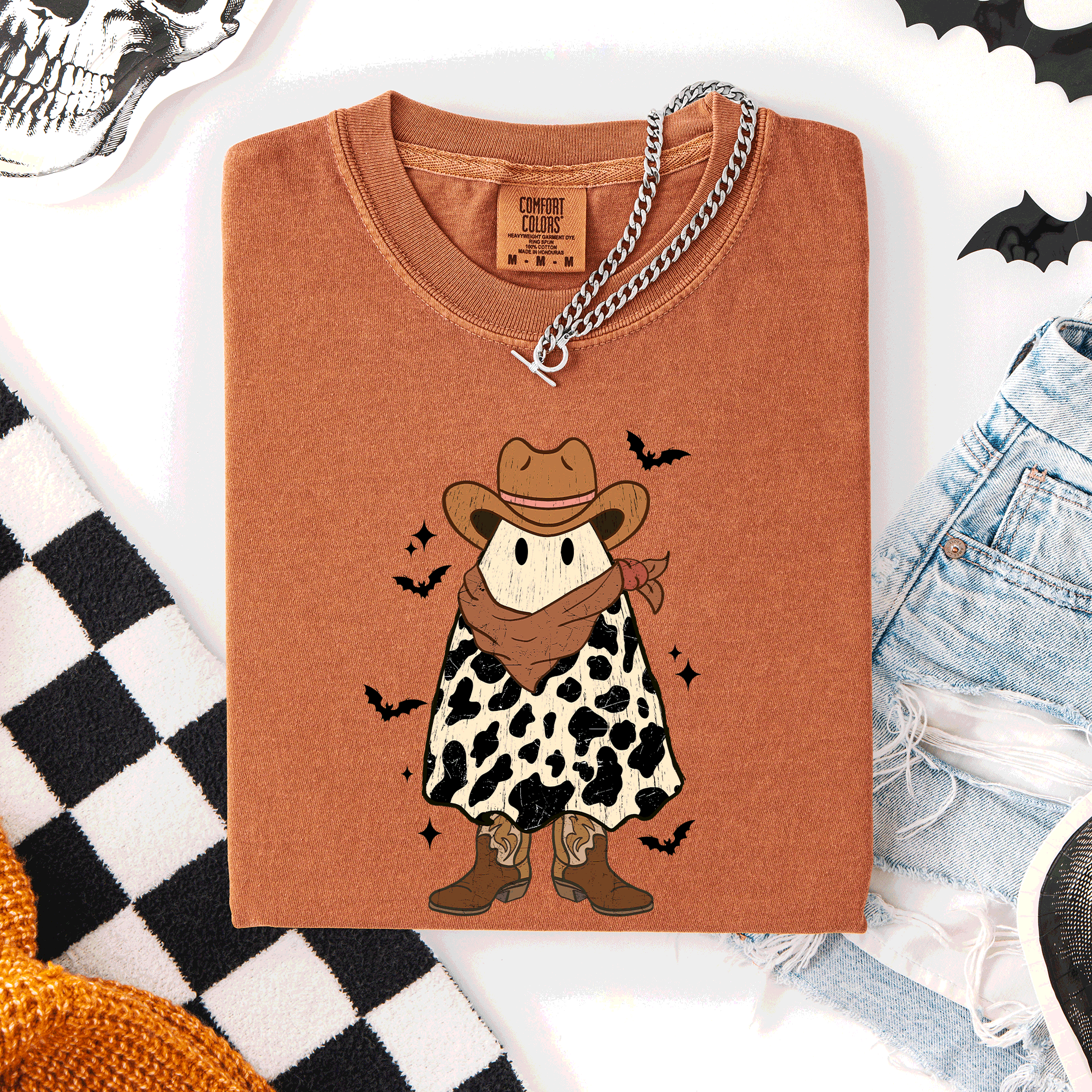 Halloween Ghost Cowboy Western Country Rodeo Night Edition Vintage Limited Edition Comfort Colors Tee