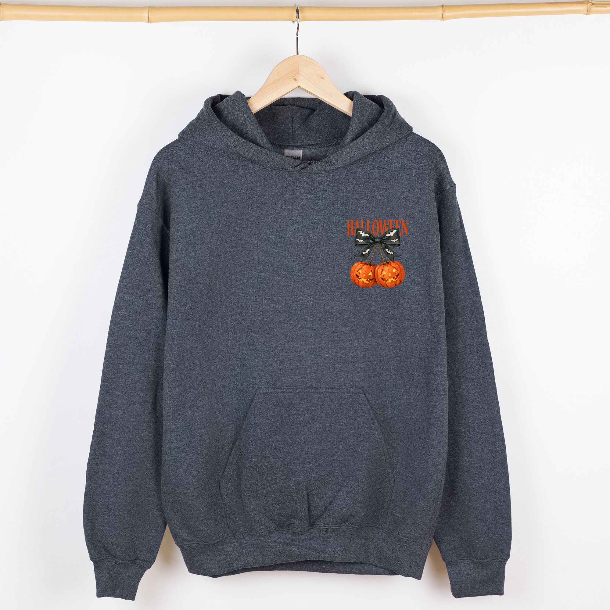 Halloween Jack-o-Lanterns Cherry Coquette Cute Adorable Seasonal Pocket Graphic Hoodie