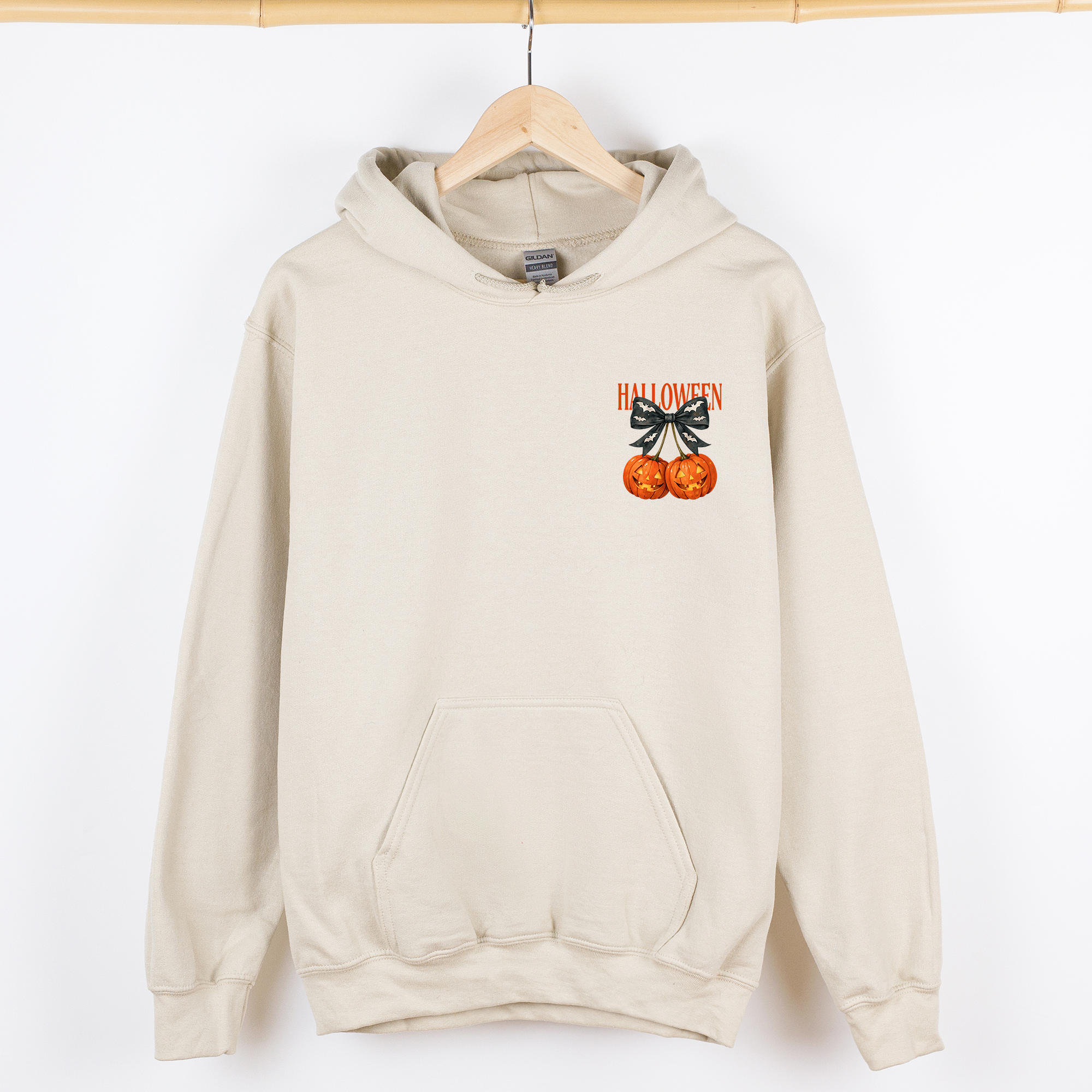 Halloween Jack-o-Lanterns Cherry Coquette Cute Adorable Seasonal Pocket Graphic Hoodie