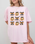 Halloween Pumpkins Bows Jack-O-Lantern Girly Ribbons Coquette Spooky Autumn Fall Thanksgiving Comfort Colors Tee