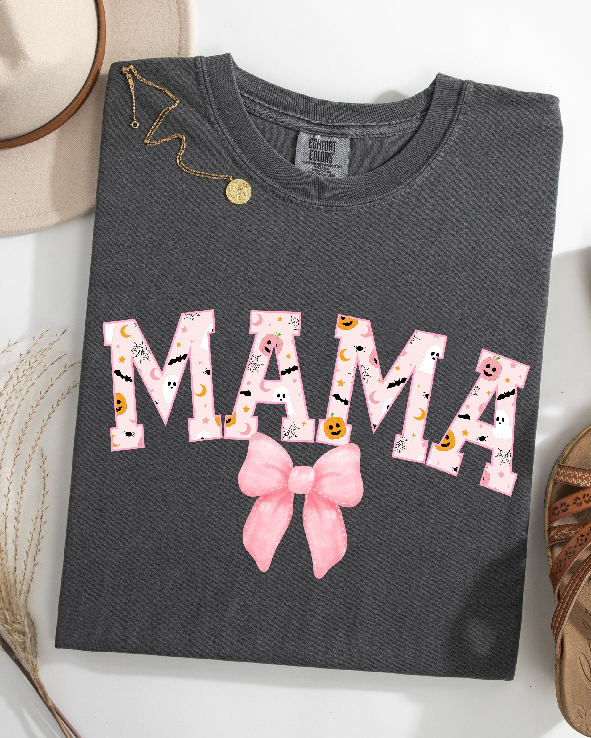 Halloween Mama Coquette Ribbons And Bows Fall Autumn Limited Edition Comfort Colors Tee