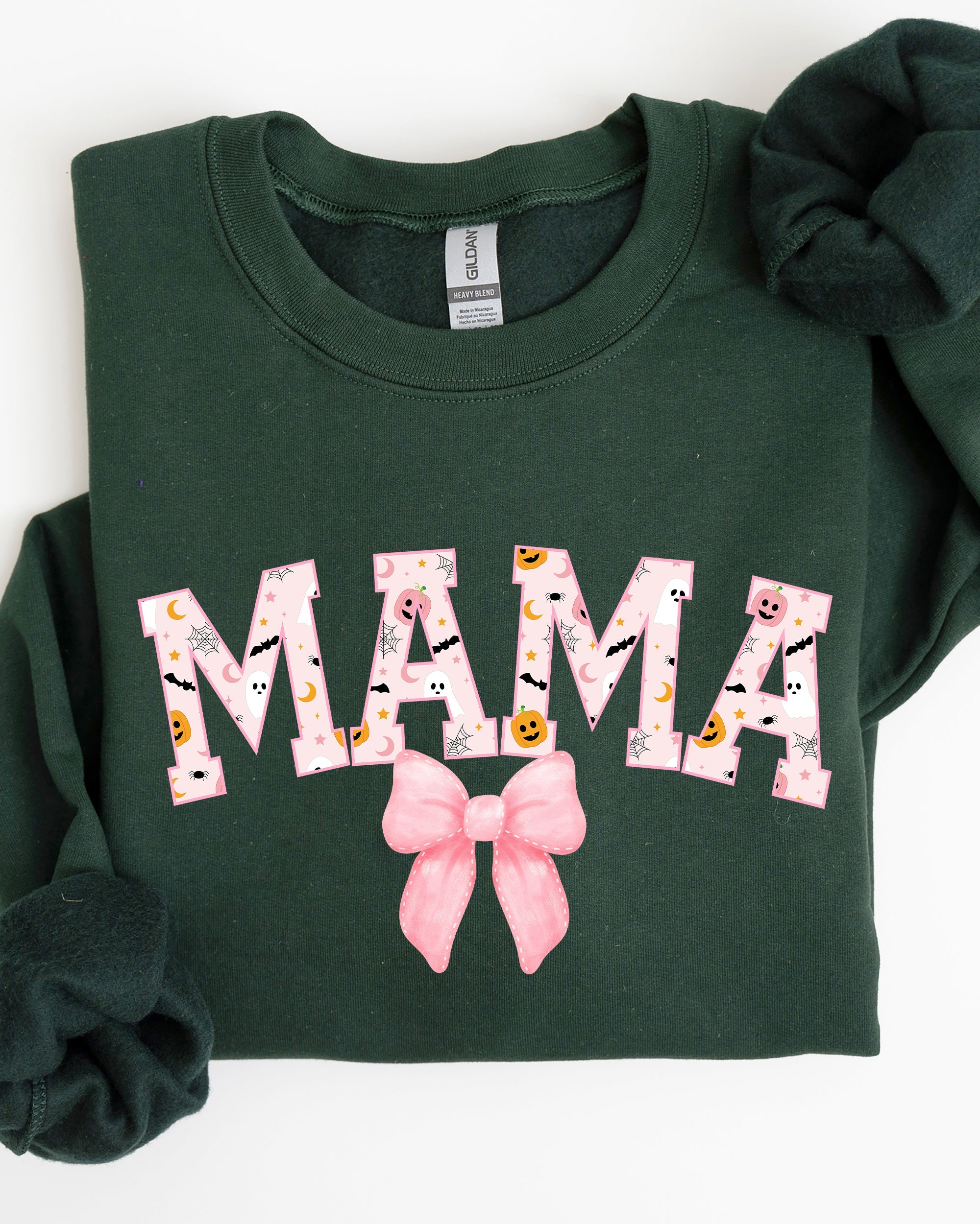 Halloween Mama Coquette Ribbons And Bows Festive Fall Autumn Seasonal Sweatshirt