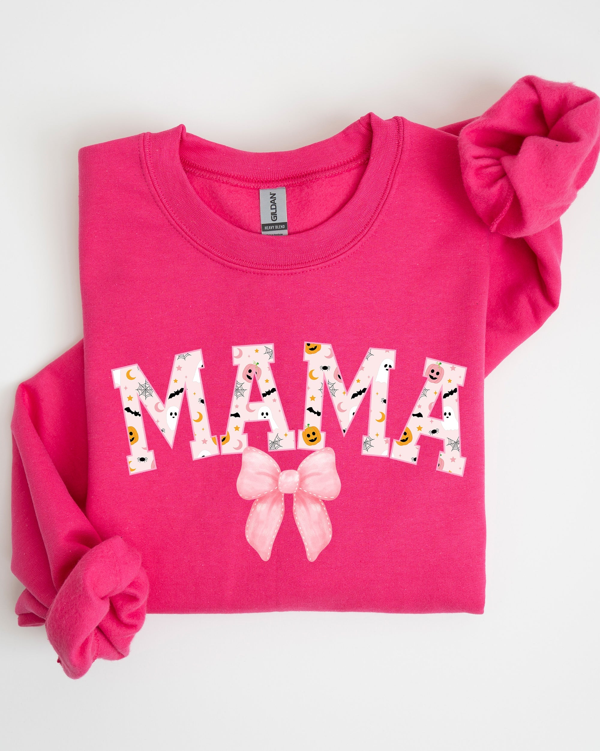 Halloween Mama Coquette Ribbons And Bows Festive Fall Autumn Seasonal Sweatshirt