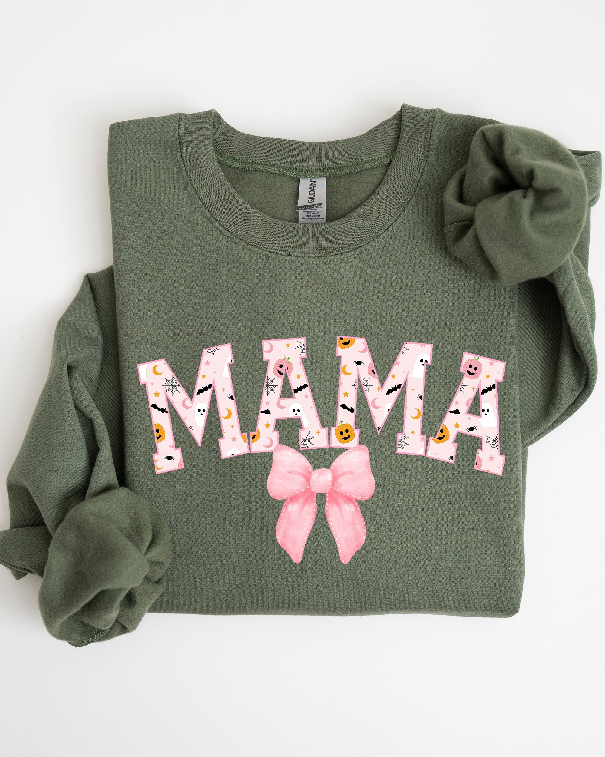 Halloween Mama Coquette Ribbons And Bows Festive Fall Autumn Seasonal Sweatshirt