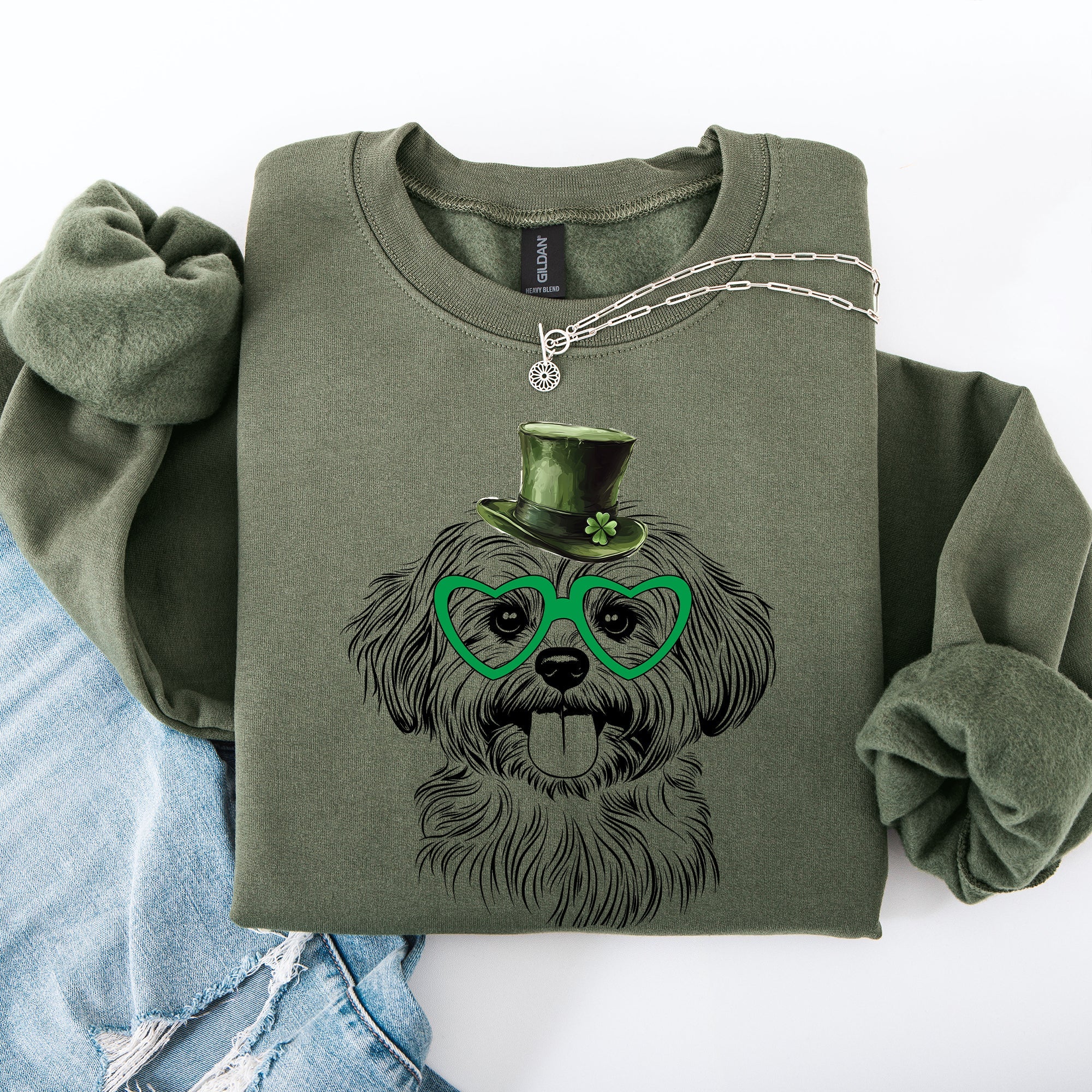 Havanese Adorable Dog St. Patrick's Day Lucky Irish Celebration Theme Edition Sweatshirt