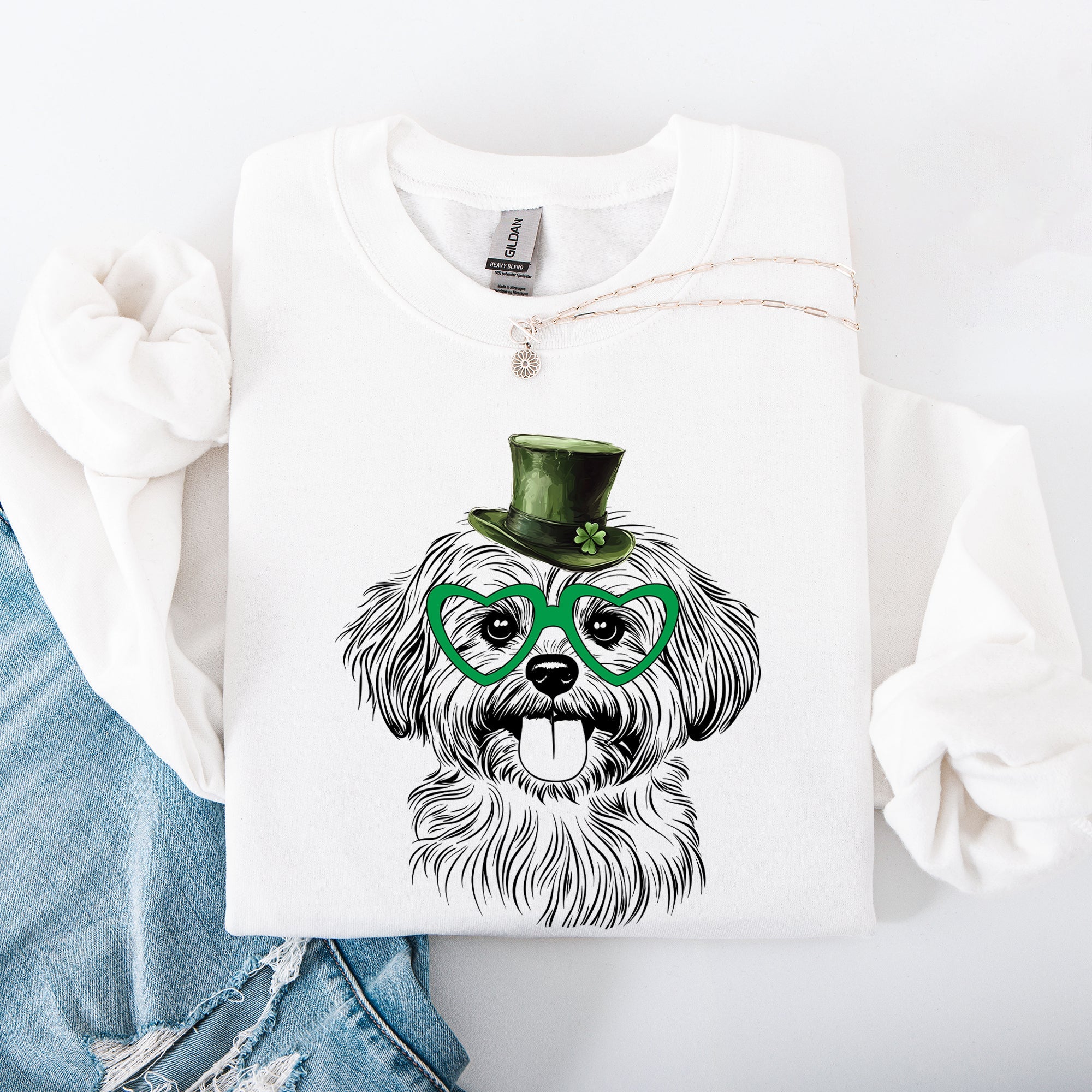 Havanese Adorable Dog St. Patrick's Day Lucky Irish Celebration Theme Edition Sweatshirt
