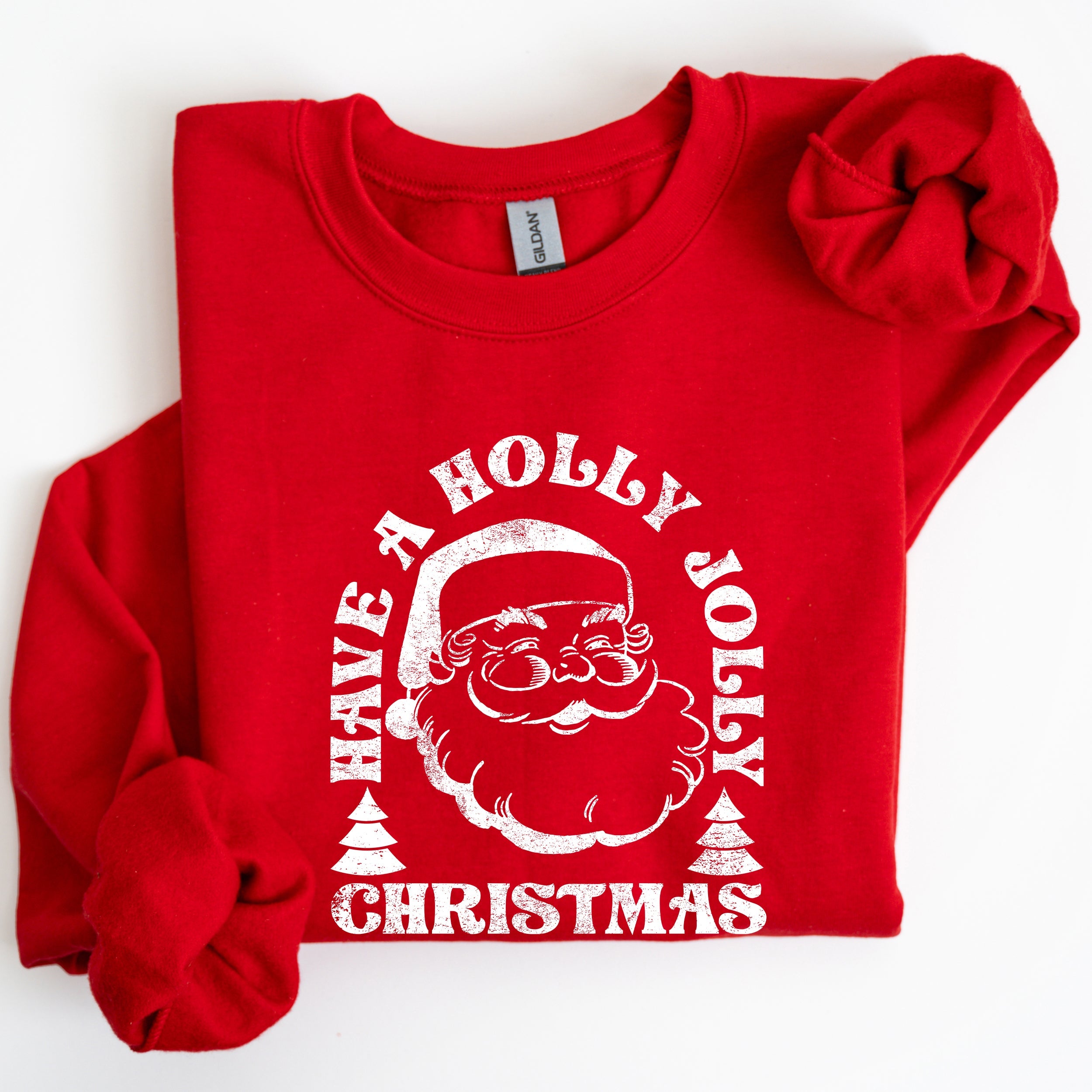 Have A Holly Jolly Christmas Classic Retro Santa Winter Xmas Cozy Vintage Holiday Spirit Sweatshirt