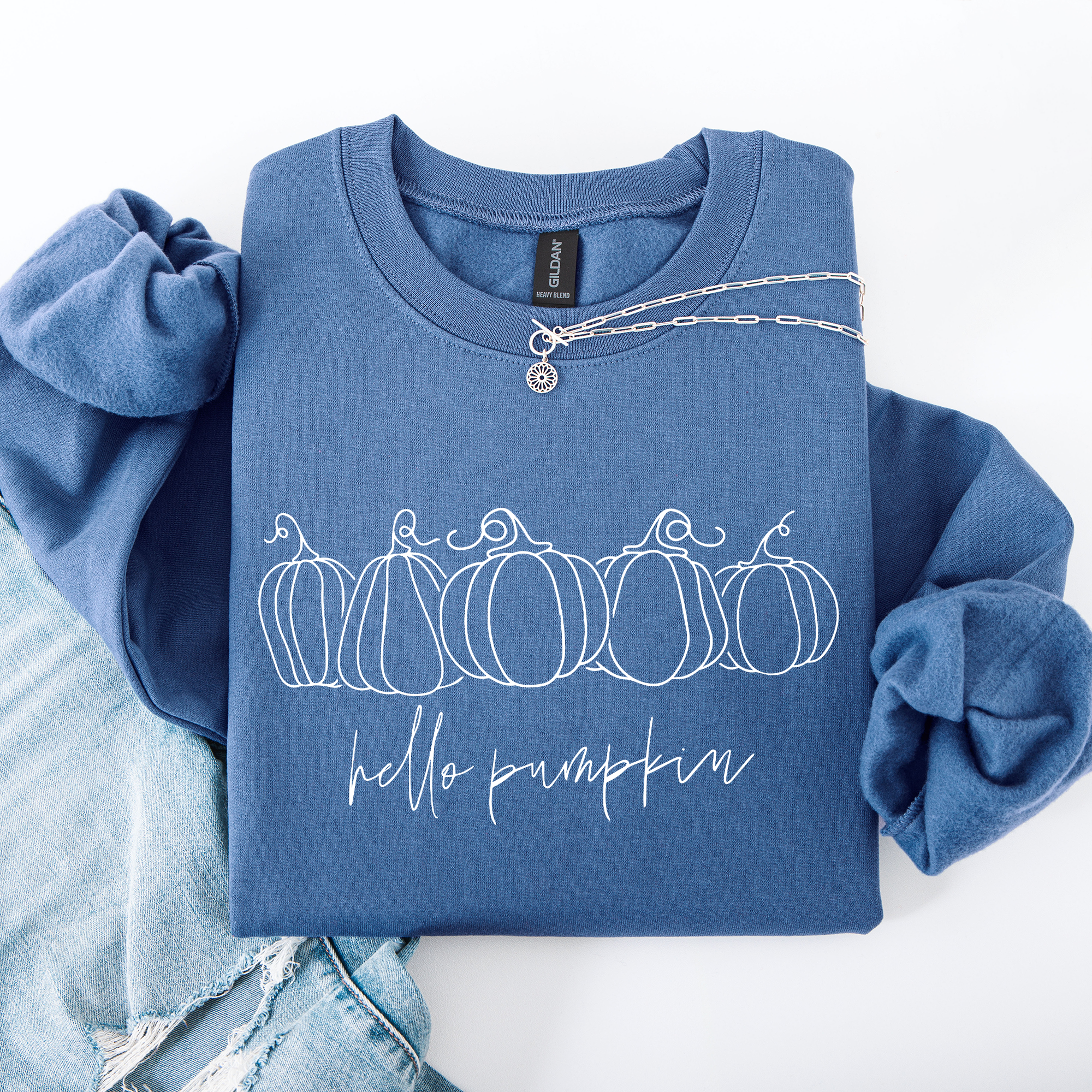 Hello Pumpkin Minimalist Thanksgiving Autumn Cozy Warm Soft Everyday Wear Stay Comfortable Sweatshirt