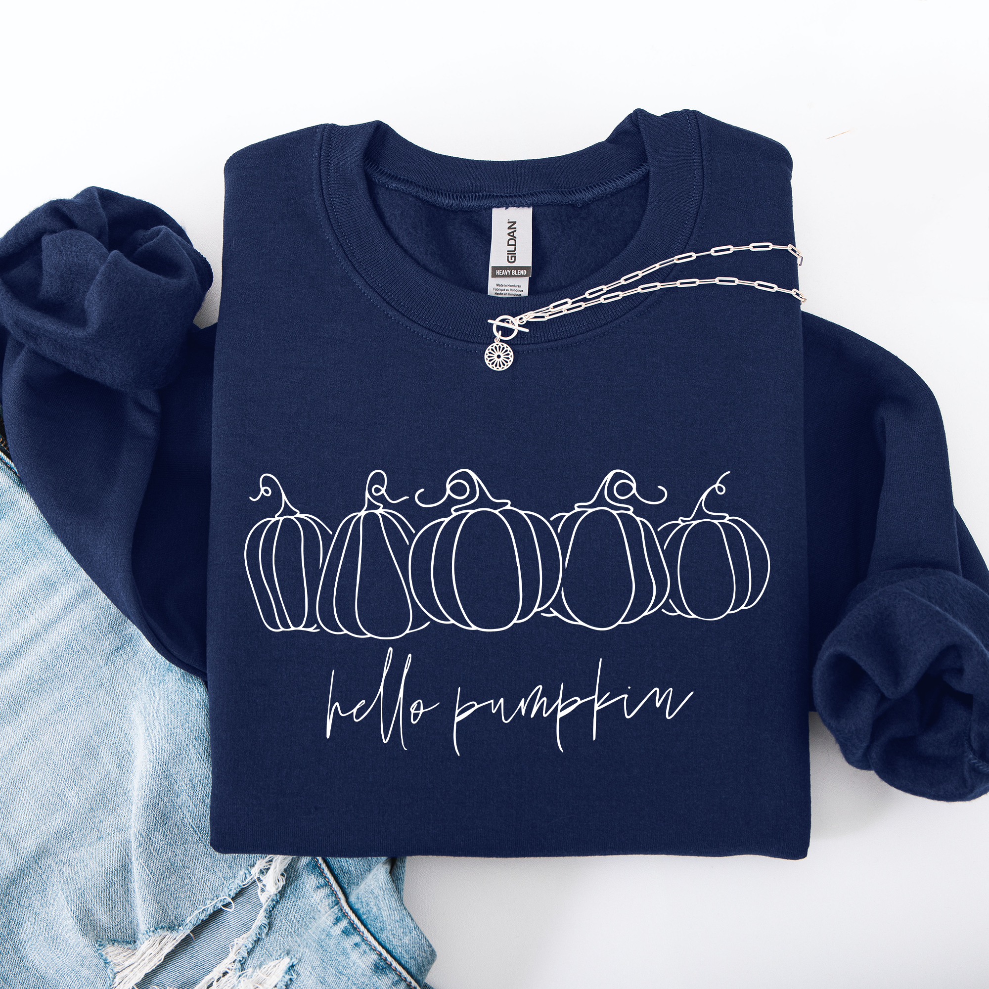 Hello Pumpkin Minimalist Thanksgiving Autumn Cozy Warm Soft Everyday Wear Stay Comfortable Sweatshirt
