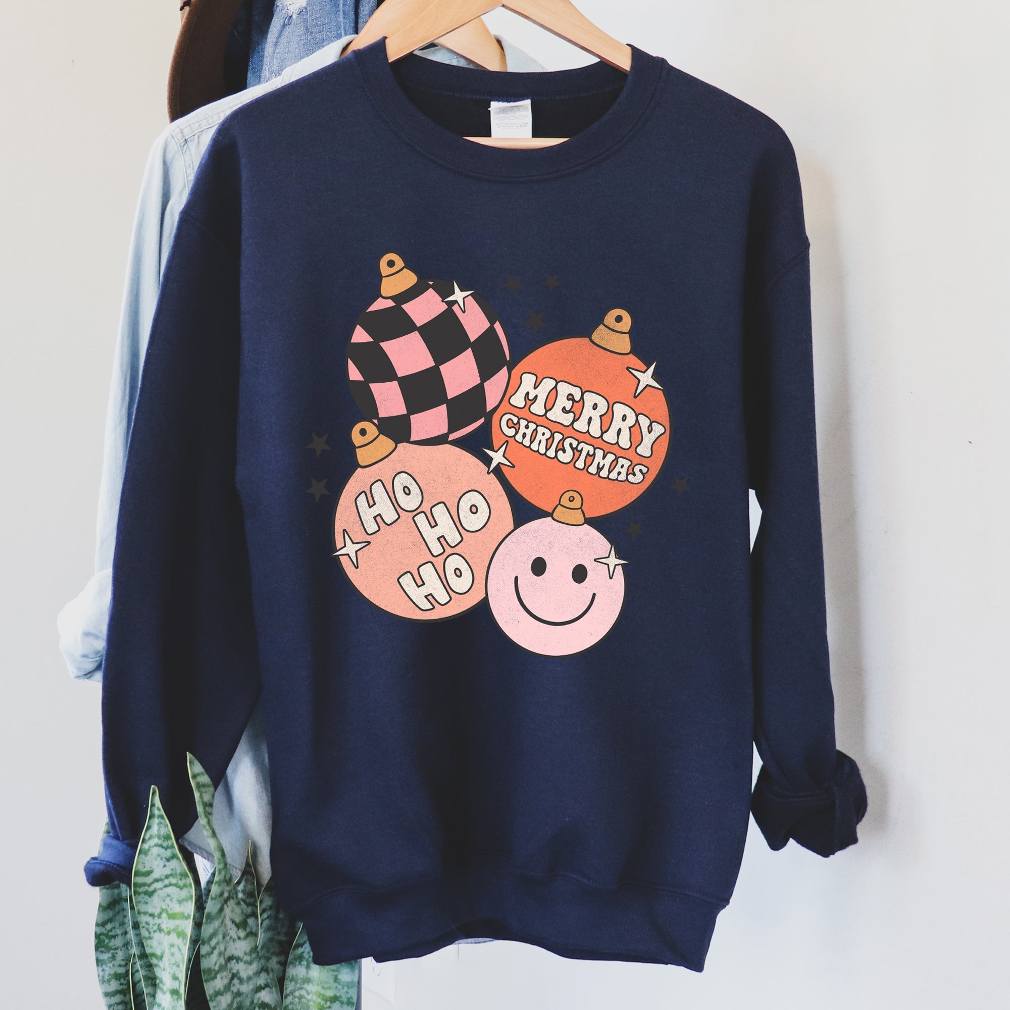 Ho Ho Ho Merry Christmas Retro Vintage Holiday Cheer Edition Deluxe Graphic Sweatshirt