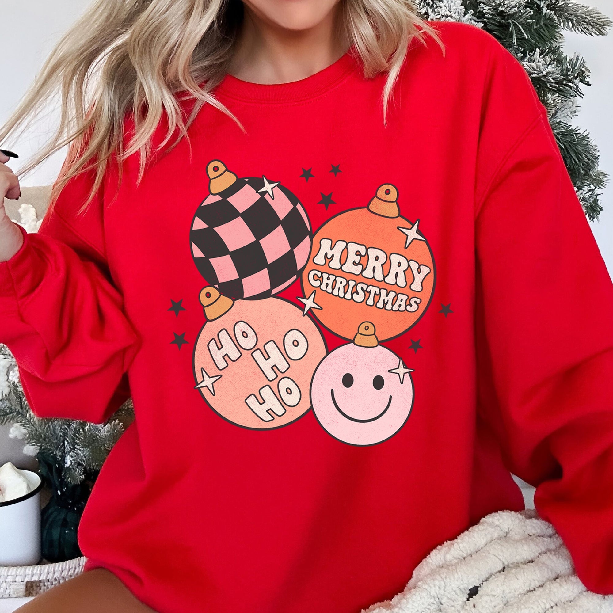 Ho Ho Ho Merry Christmas Retro Vintage Holiday Cheer Edition Deluxe Graphic Sweatshirt
