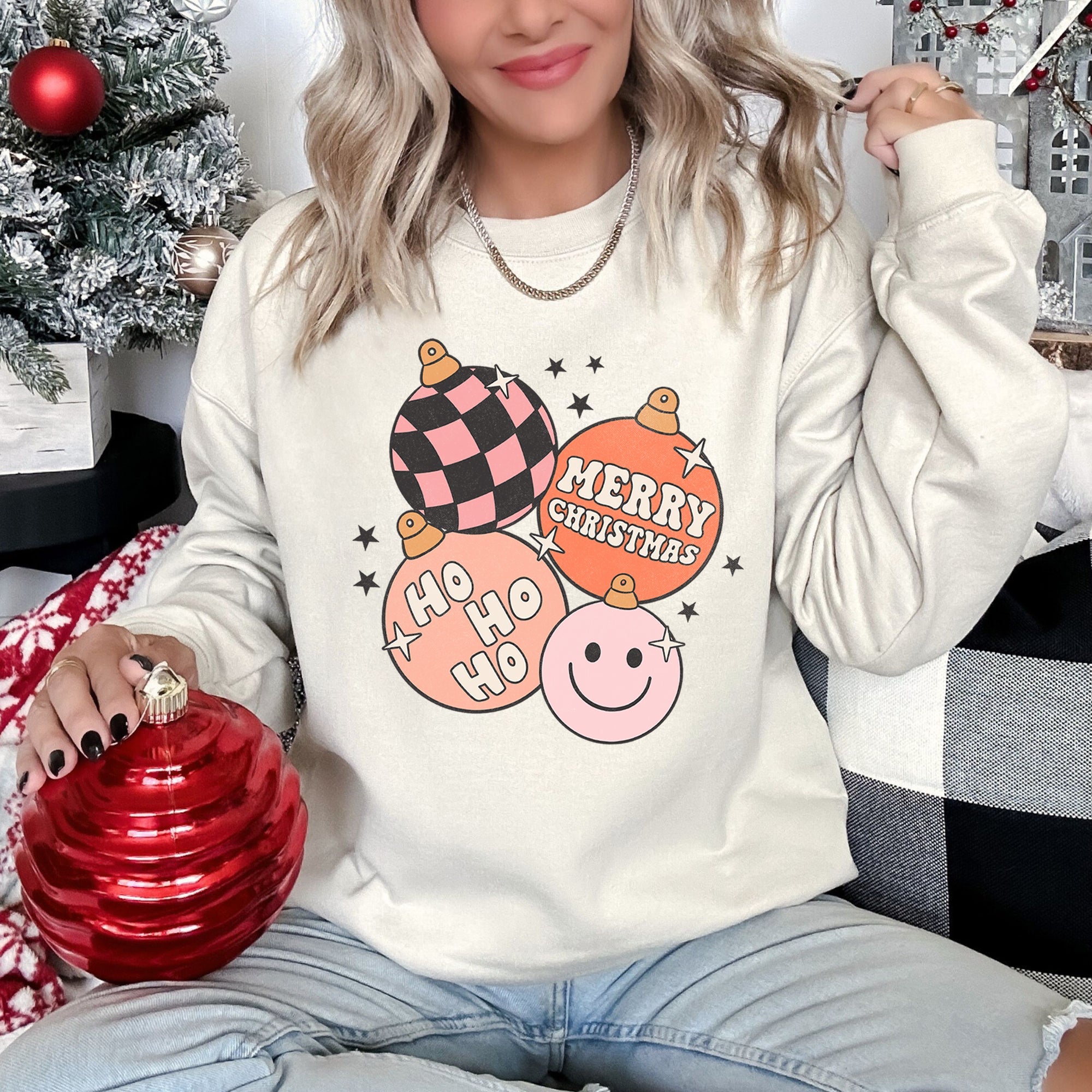 Ho Ho Ho Merry Christmas Retro Vintage Holiday Cheer Edition Deluxe Graphic Sweatshirt
