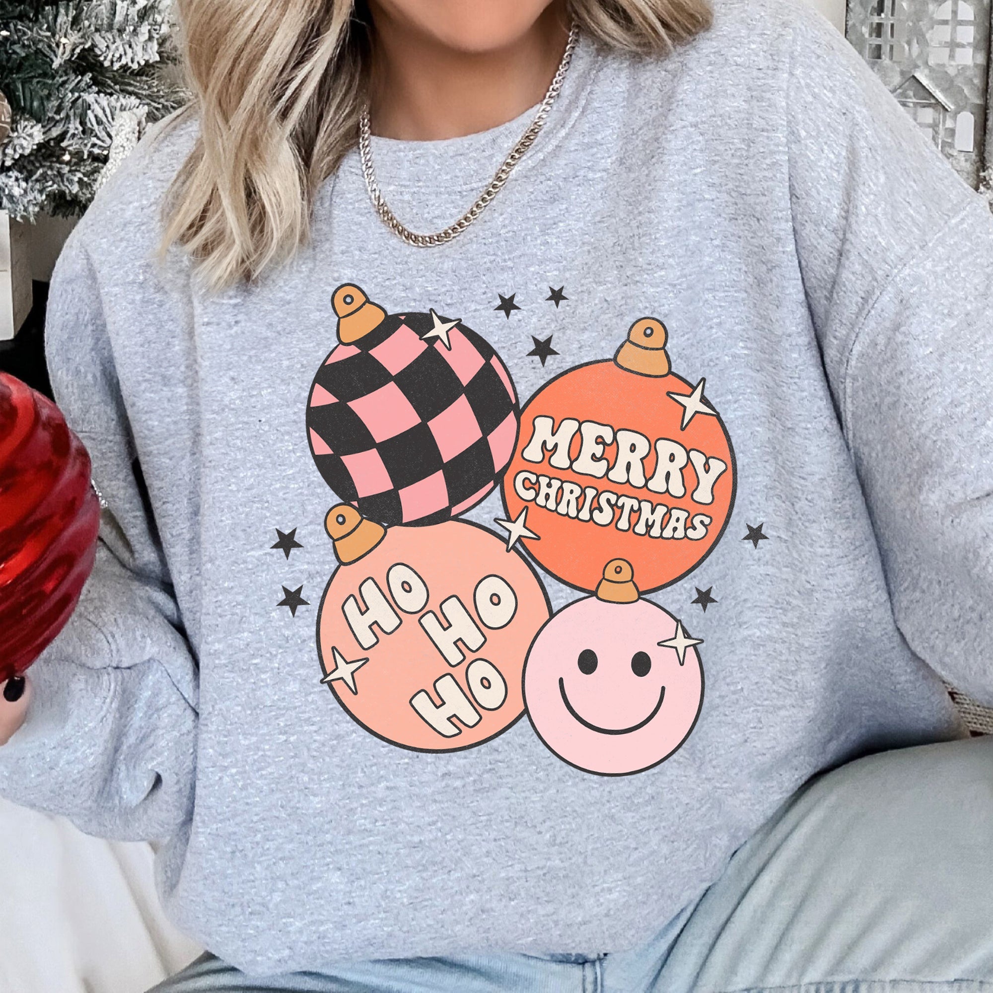 Ho Ho Ho Merry Christmas Retro Vintage Holiday Cheer Edition Deluxe Graphic Sweatshirt