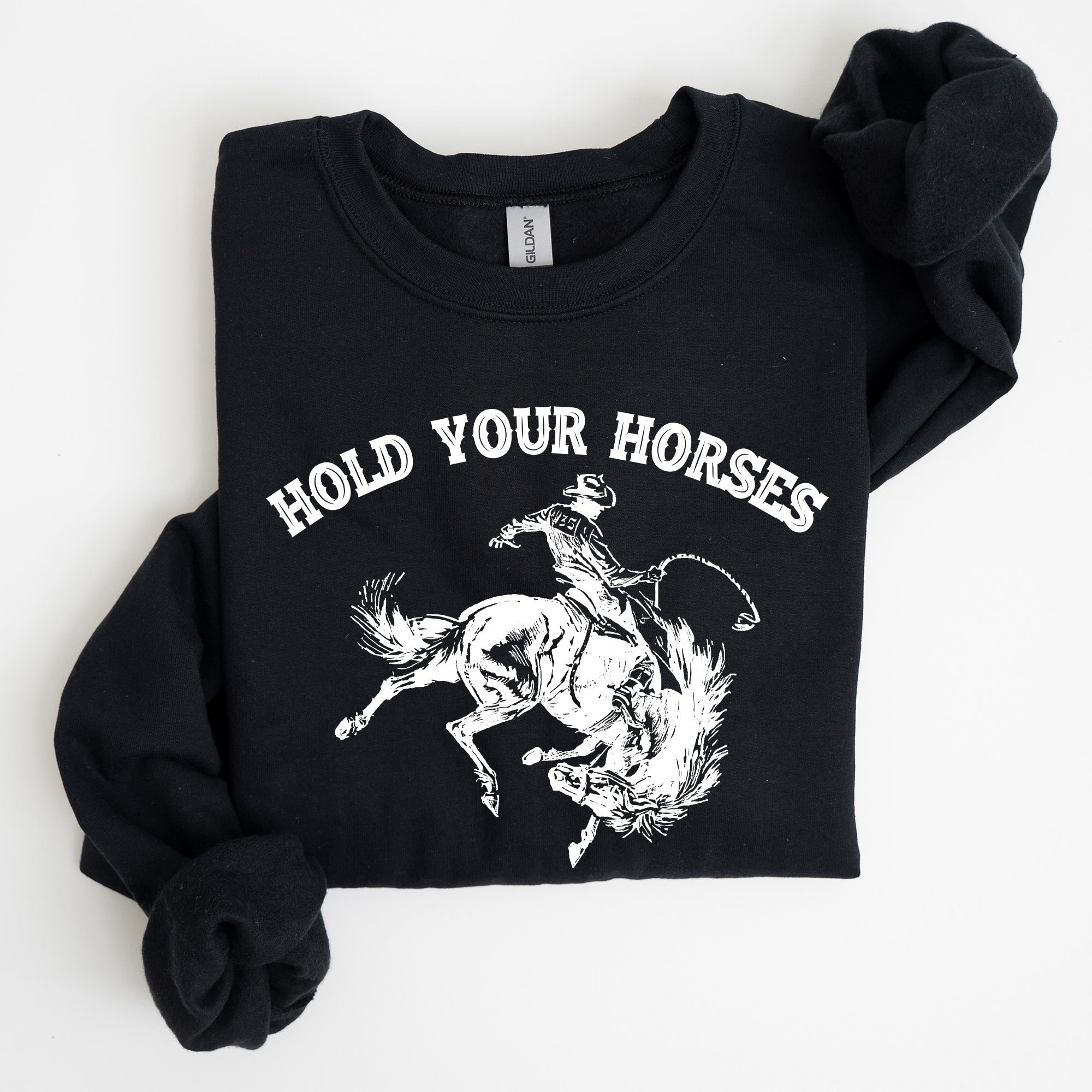 Hold Your Horses Rodeo Cowboy Western Rodeo Theme Vintage Graphic Cozy Sweatshirt
