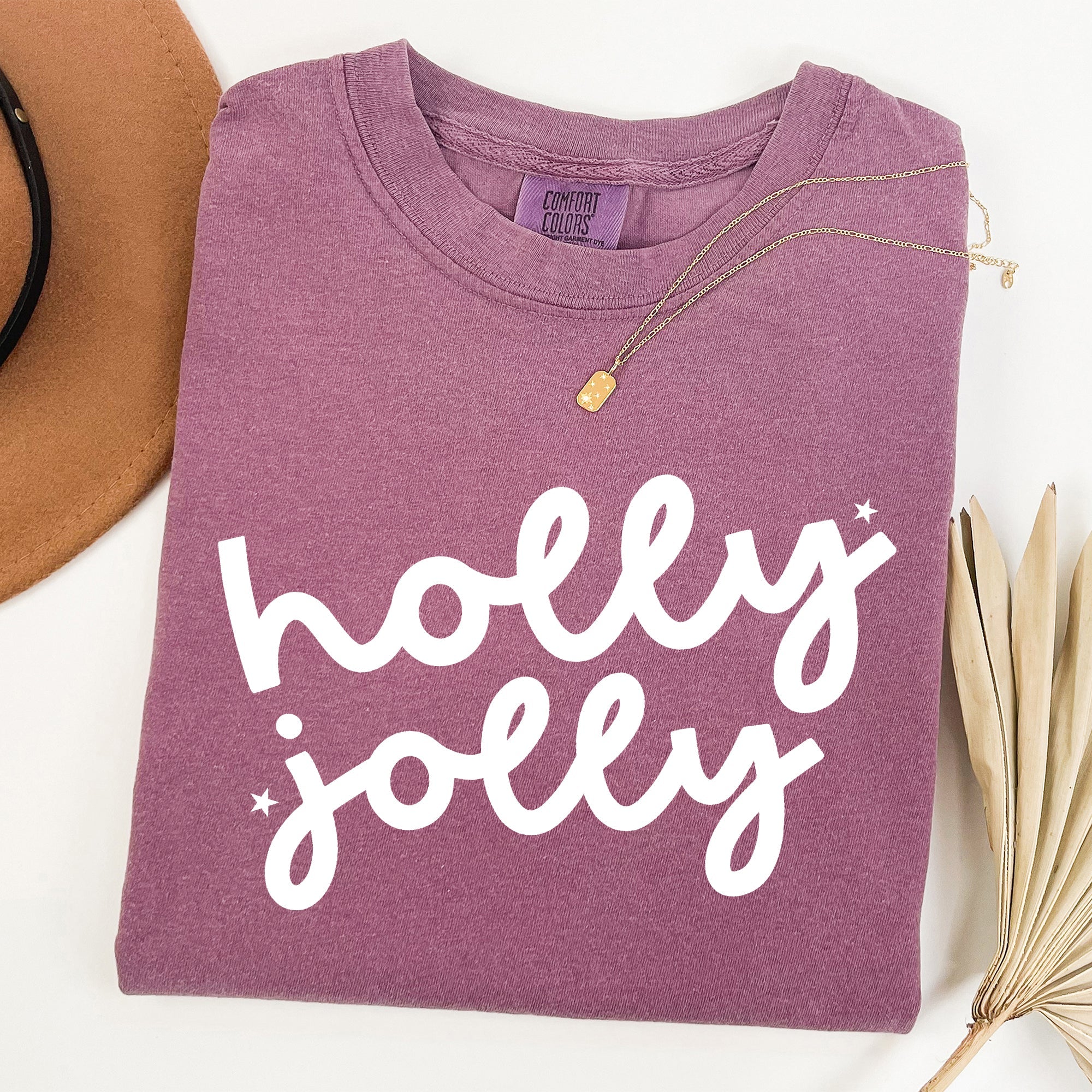 Holly Jolly Retro Christmas Classic Winter Santa Xmas Holiday Cheer Comfort Colors Tee