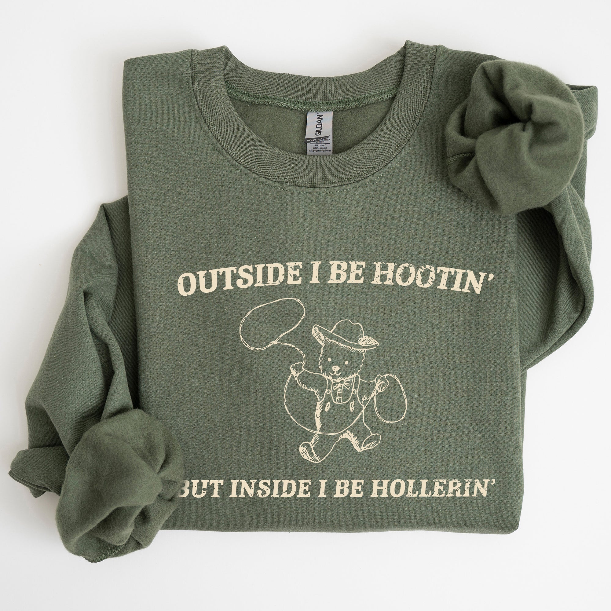 Hootin Hollerin Bear Meme Graphic Illustration For Meme Fans Everywhere Sweatshirt