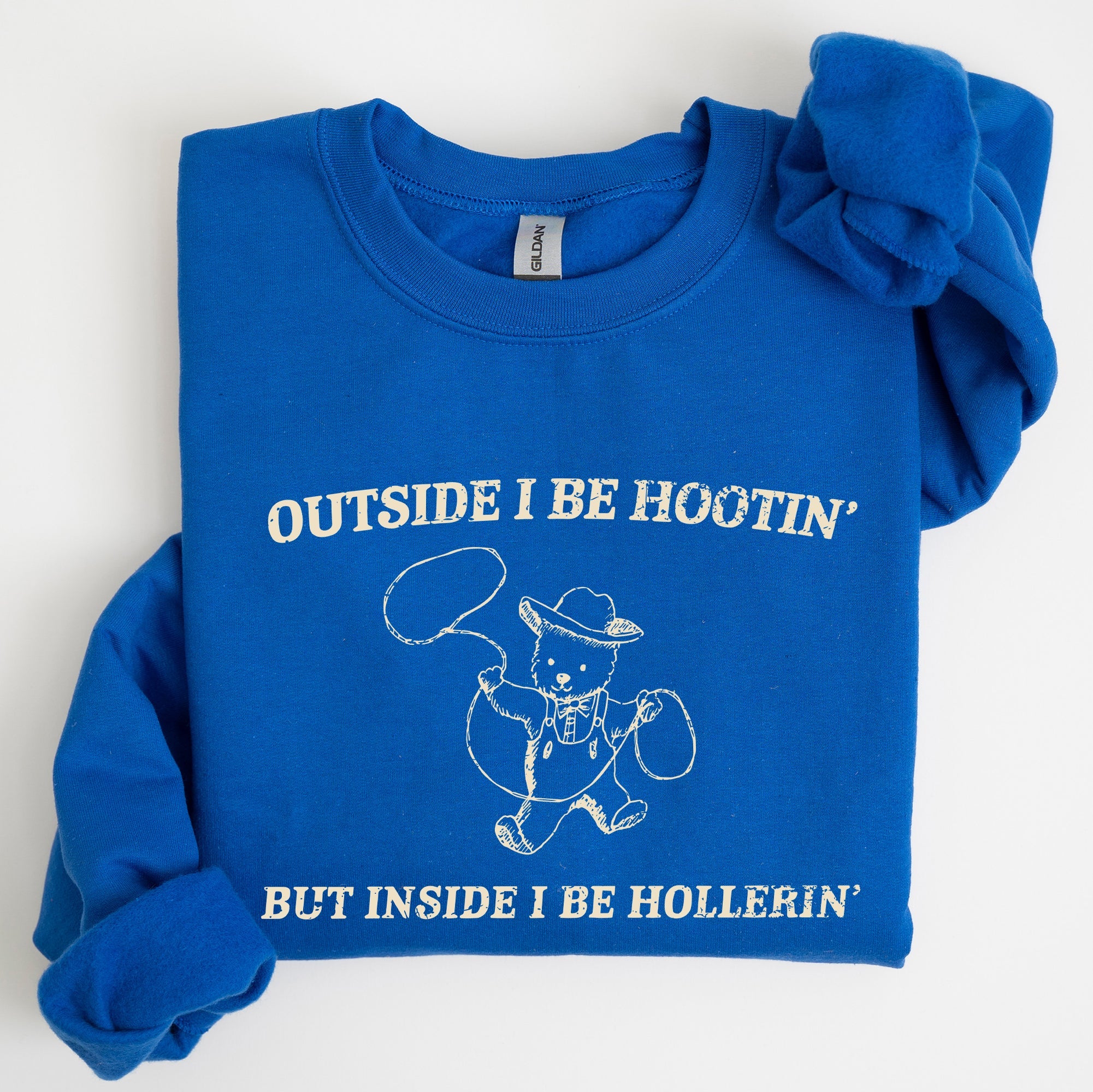 Hootin Hollerin Bear Meme Graphic Illustration For Meme Fans Everywhere Sweatshirt
