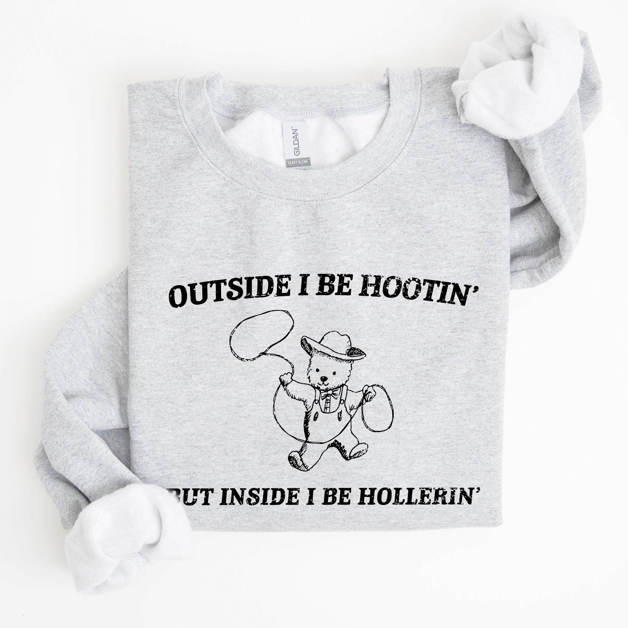 Hootin Hollerin Bear Meme Graphic Illustration For Meme Fans Everywhere Sweatshirt