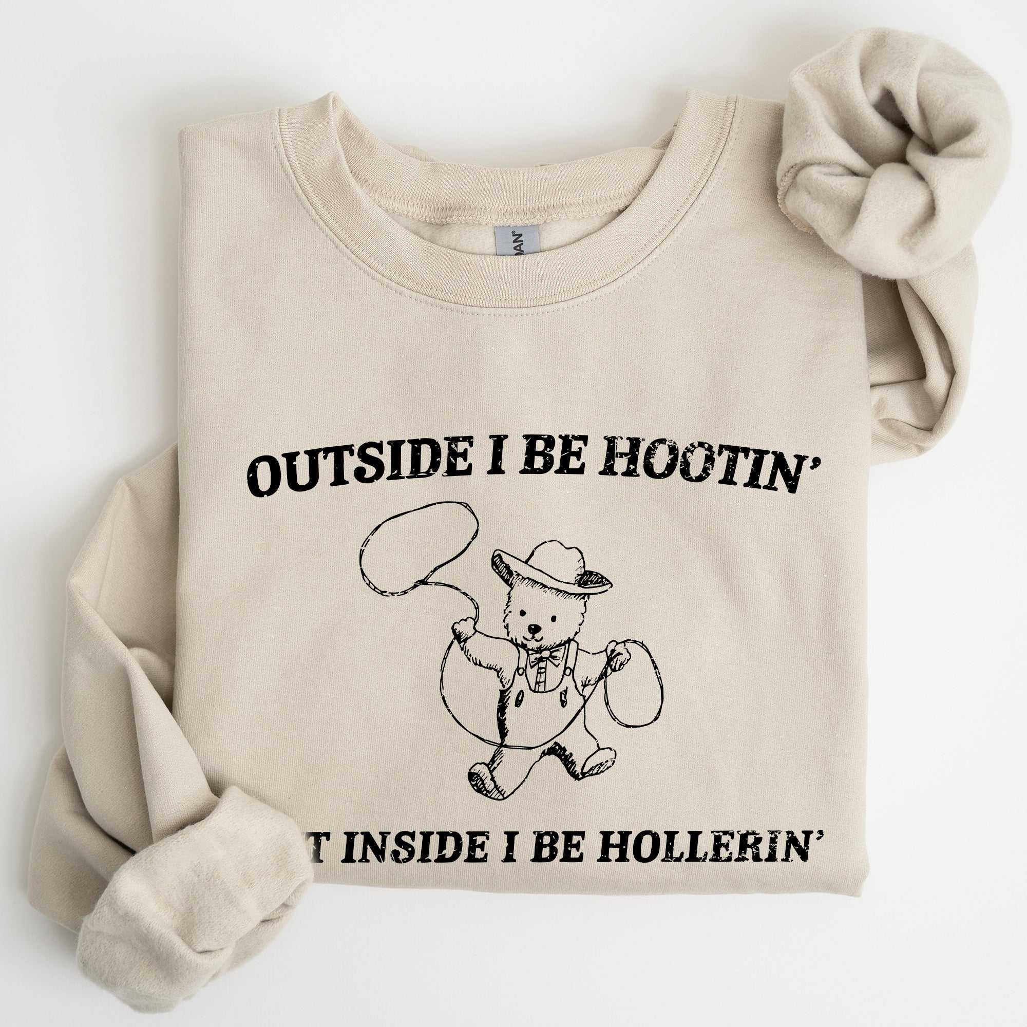 Hootin Hollerin Bear Meme Graphic Illustration For Meme Fans Everywhere Sweatshirt