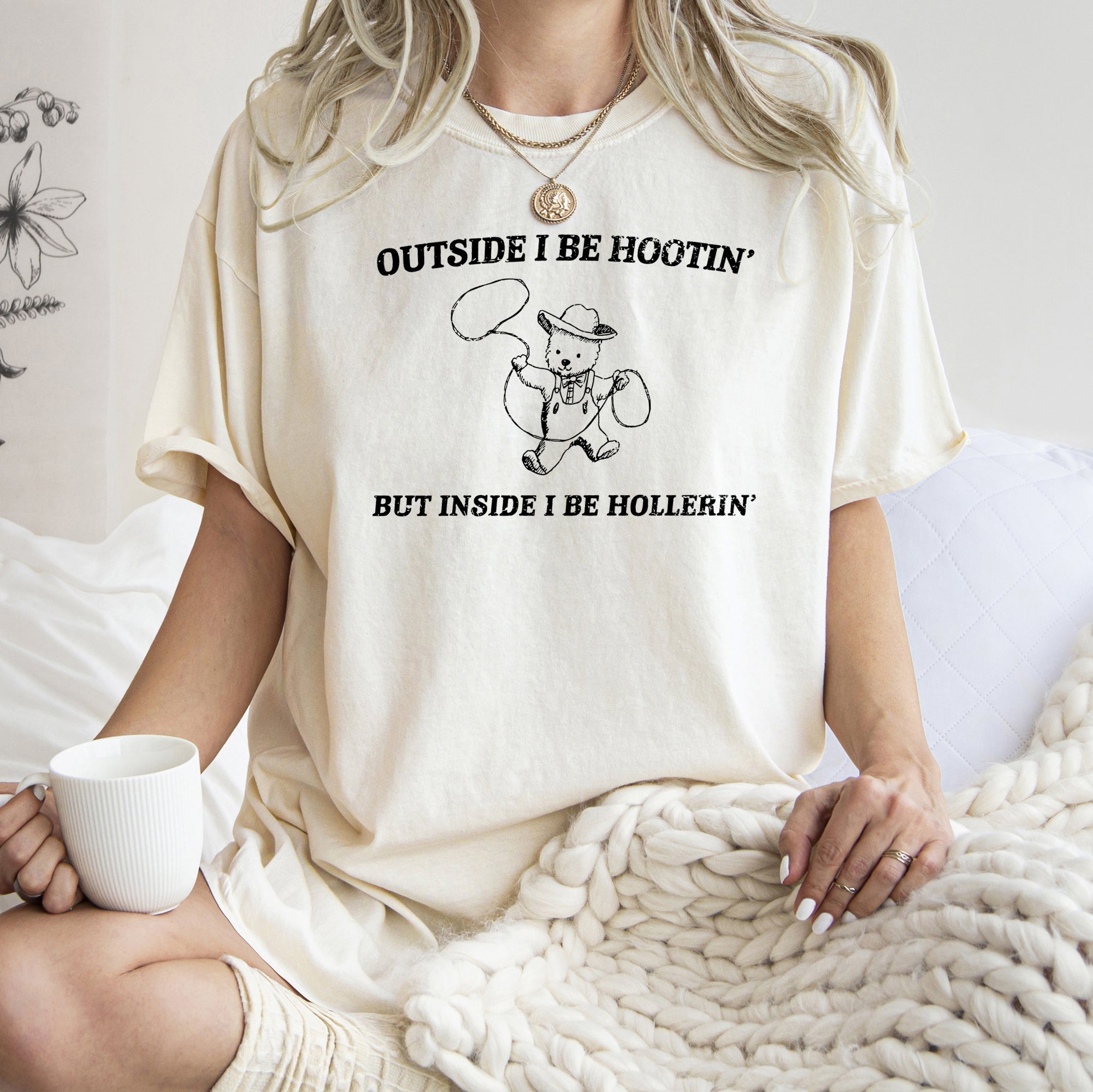 Hootin Hollerin Bear Meme That Cracks Up The Crew For A Classic Comfort Colors Tee
