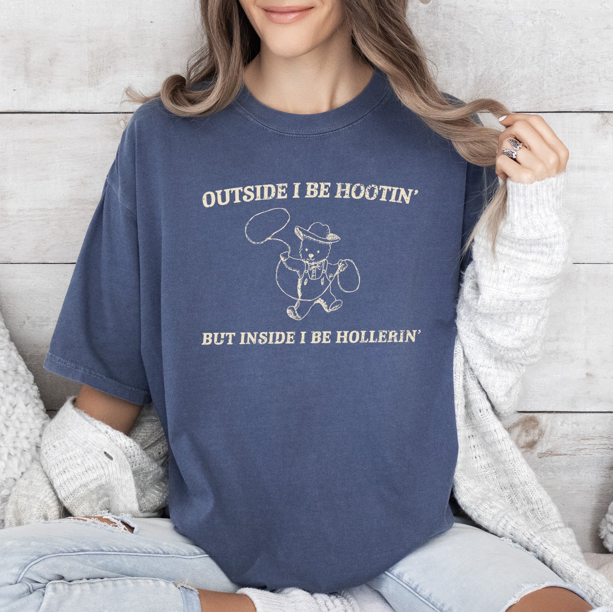 Hootin Hollerin Bear Meme That Cracks Up The Crew For A Classic Comfort Colors Tee