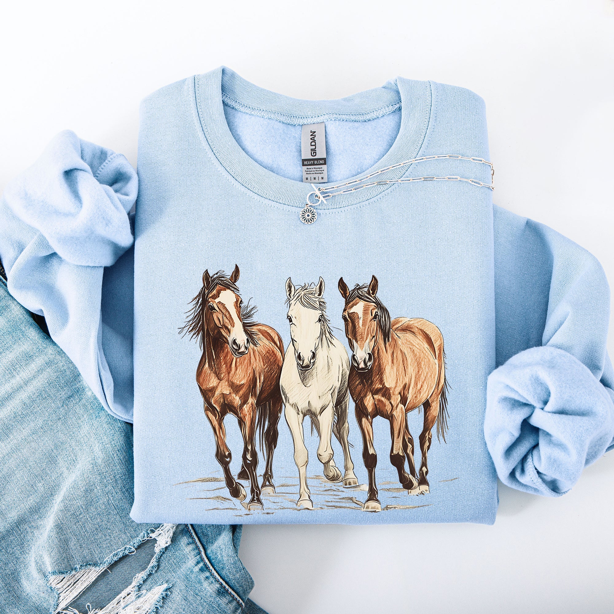 Horses Western Classic Country Cowboy Cowgirl Rodeo Heritage Collection Sweatshirt