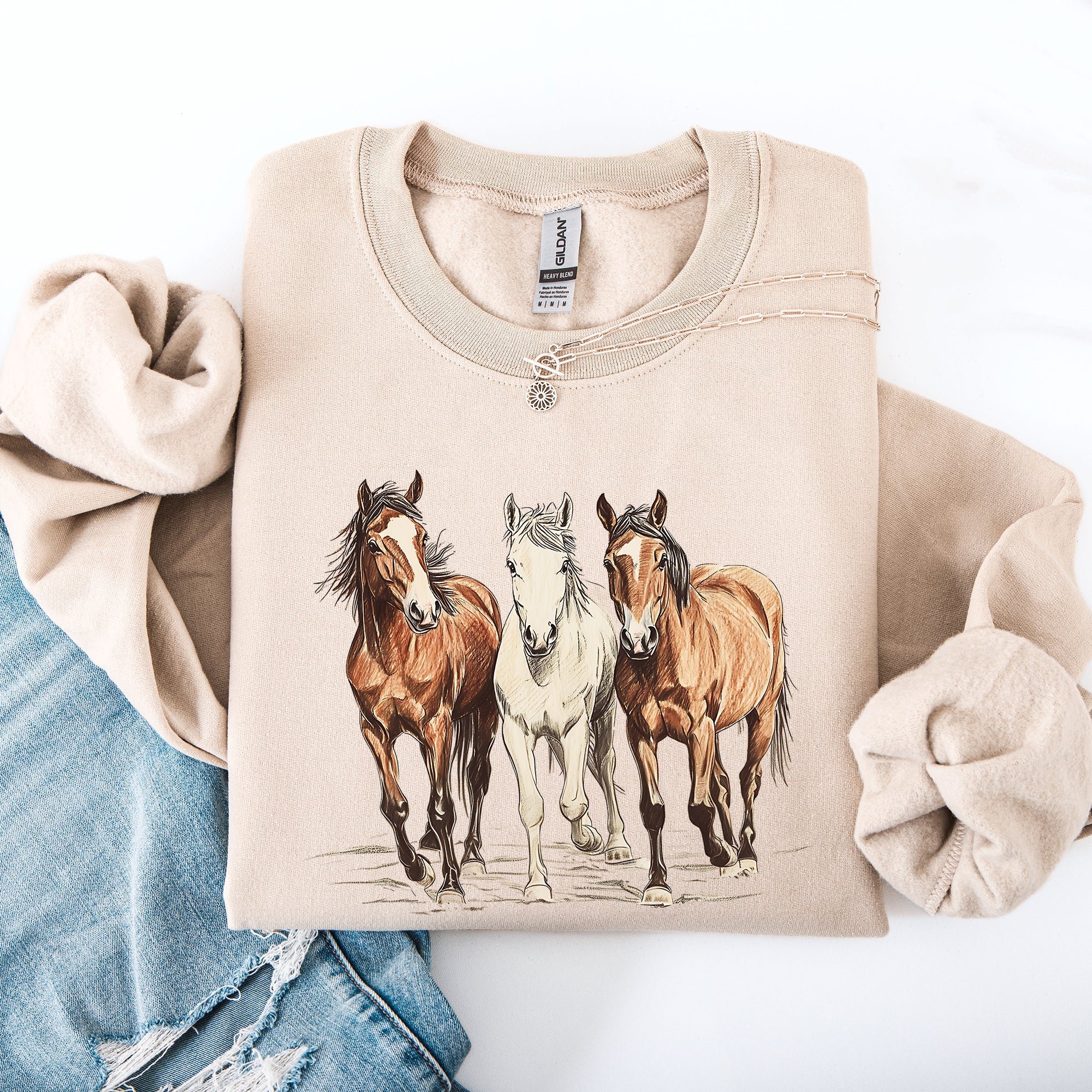 Horses Western Classic Country Cowboy Cowgirl Rodeo Heritage Collection Sweatshirt