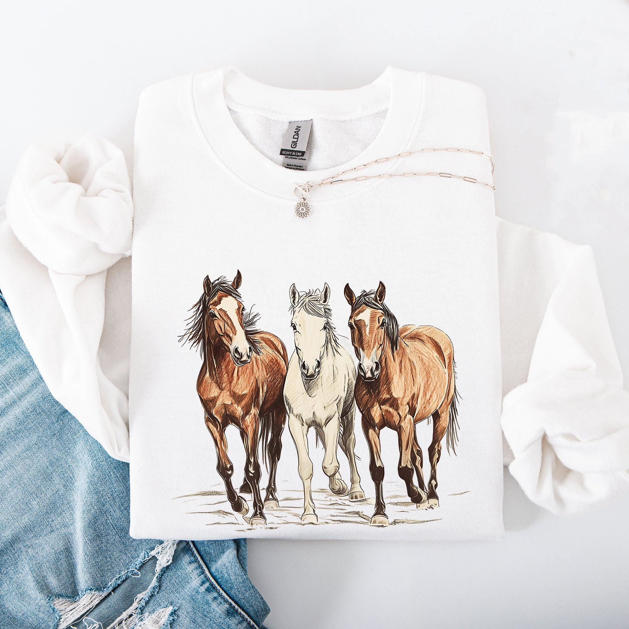 Horses Western Classic Country Cowboy Cowgirl Rodeo Heritage Collection Sweatshirt