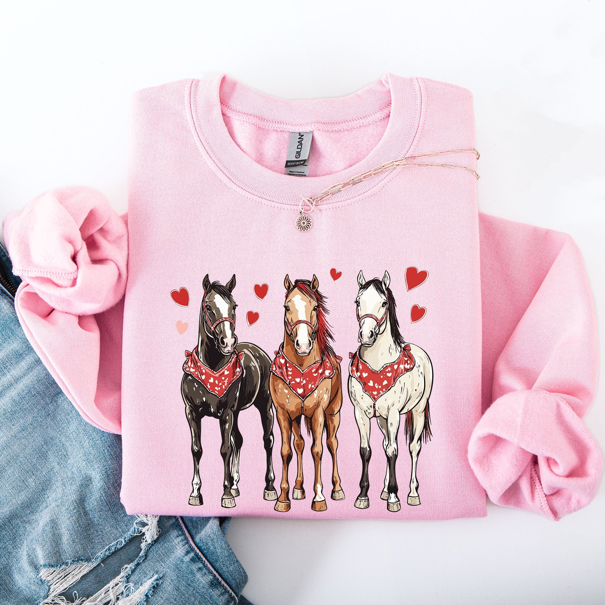 Horses, Western, Valentine's Day, Classic, Country, Cowboy, Cowgirl, Rodeo Sweatshirt