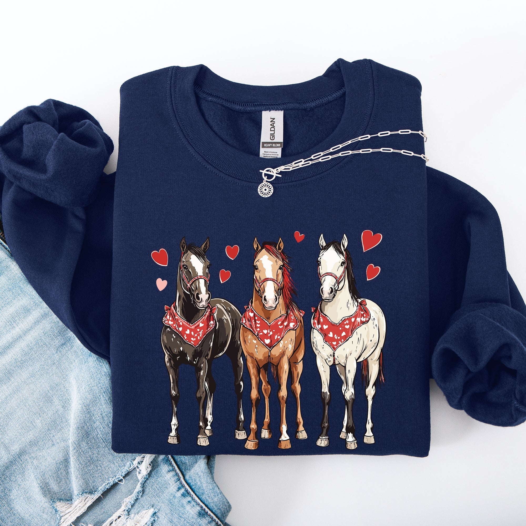 Horses, Western, Valentine's Day, Classic, Country, Cowboy, Cowgirl, Rodeo Sweatshirt