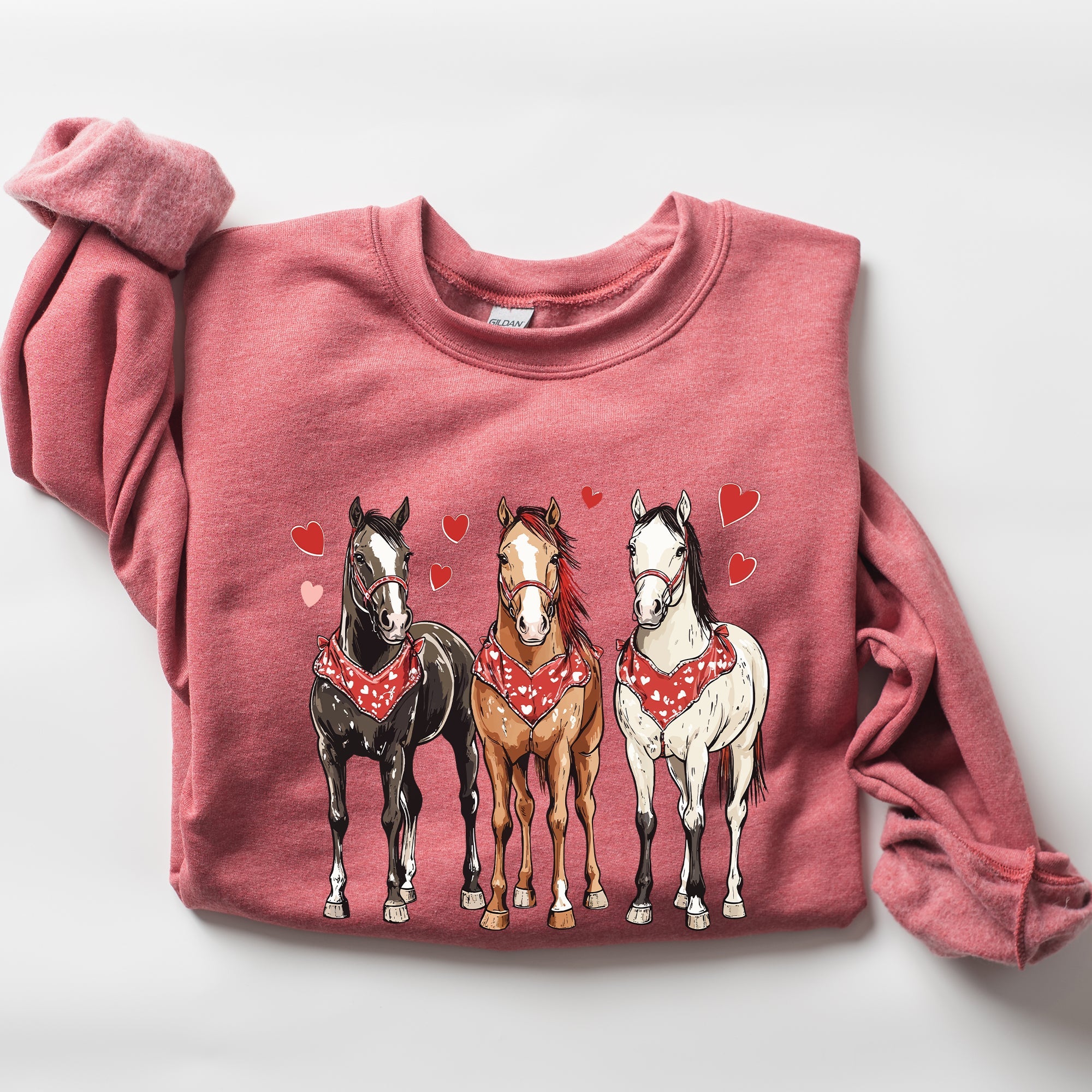 Horses, Western, Valentine's Day, Classic, Country, Cowboy, Cowgirl, Rodeo Sweatshirt