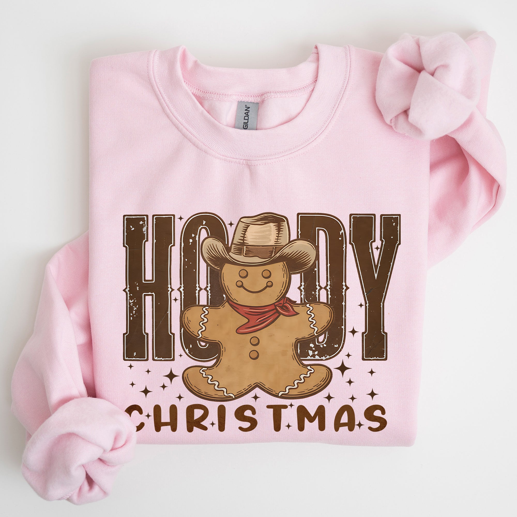 Howdy Christmas Gingerbread Man Cowboy Seasonal Western Holiday Edition Sweatshirt
