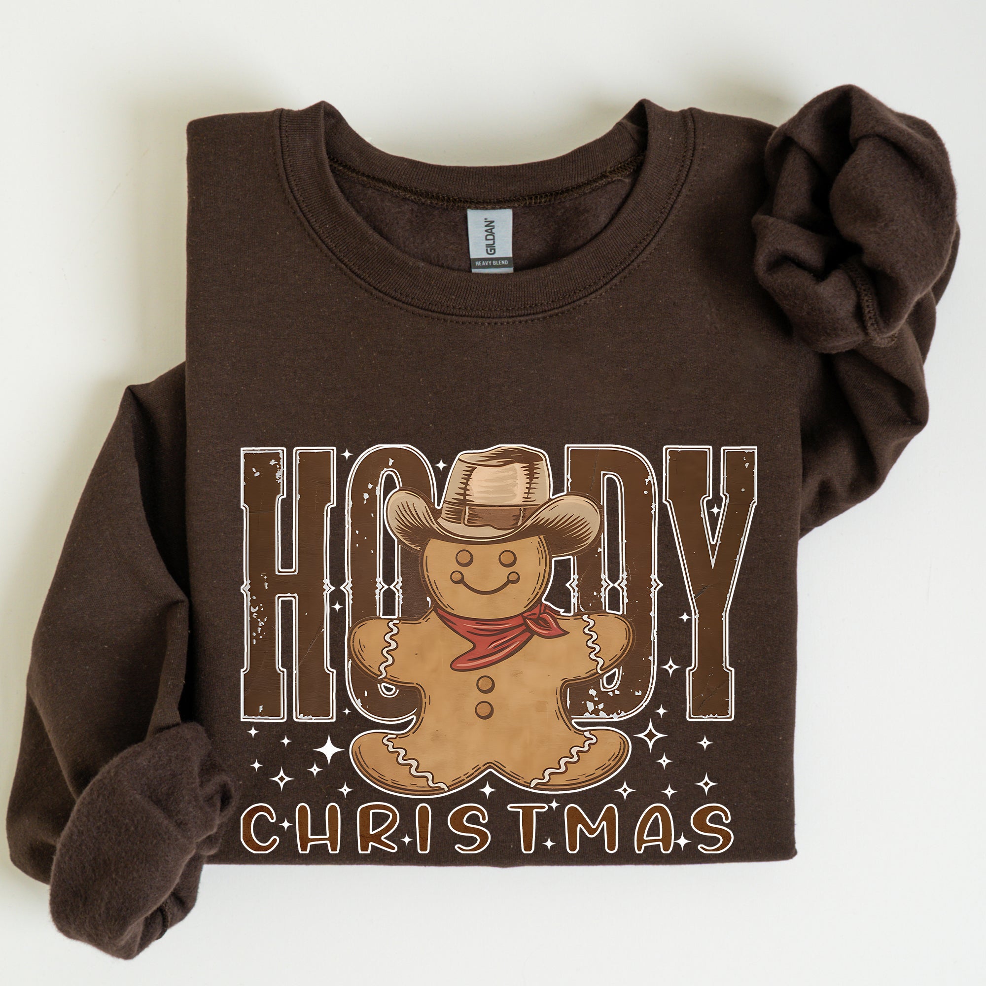 Howdy Christmas Gingerbread Man Cowboy Seasonal Western Holiday Edition Sweatshirt